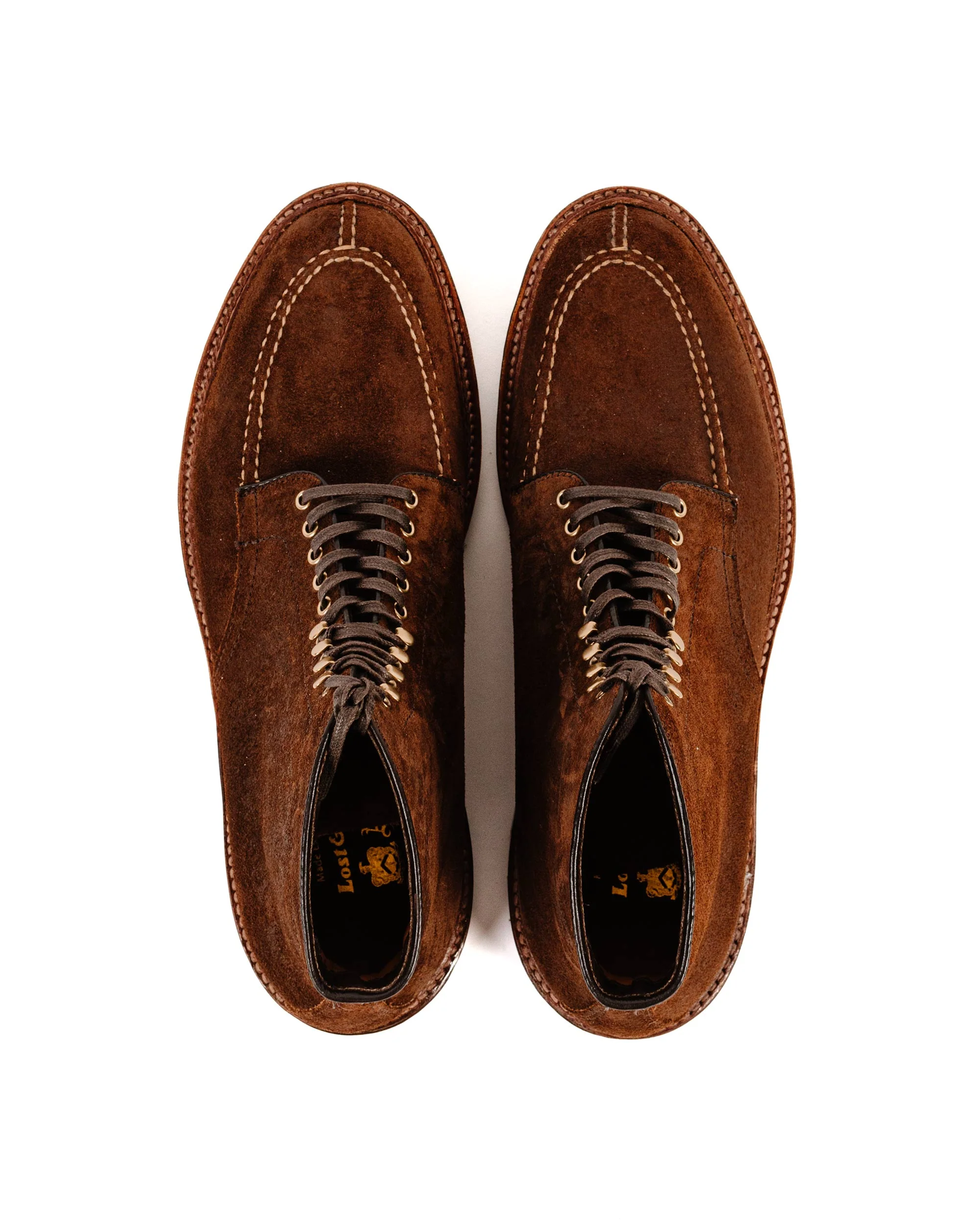 Alden Norwegian Front Blucher Boot Reverse Tobacco Chamois with Commando Sole G1901HC - Image 4