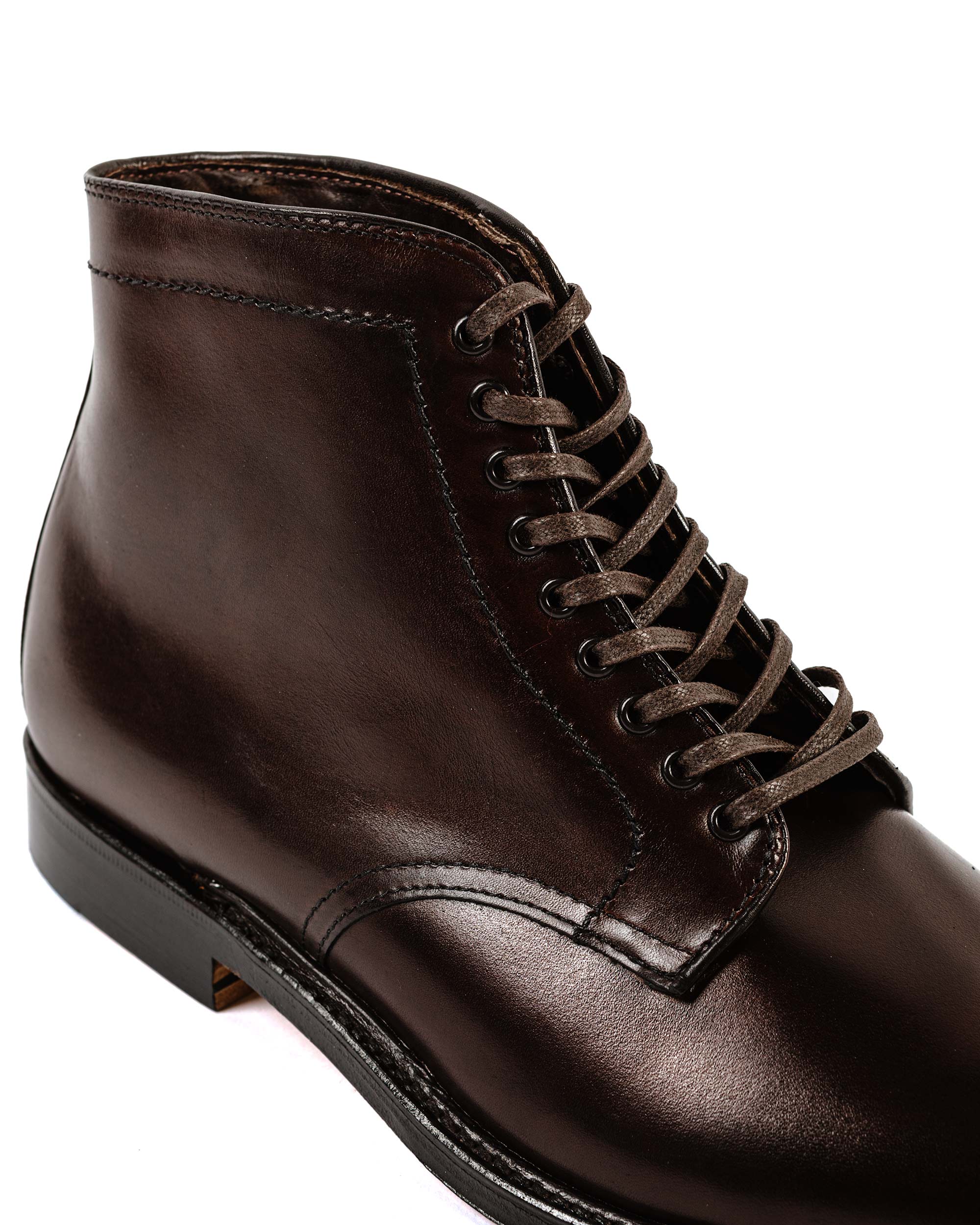 Alden Plain Toe Boot Dark Brown Calfskin G2804 - Image 3