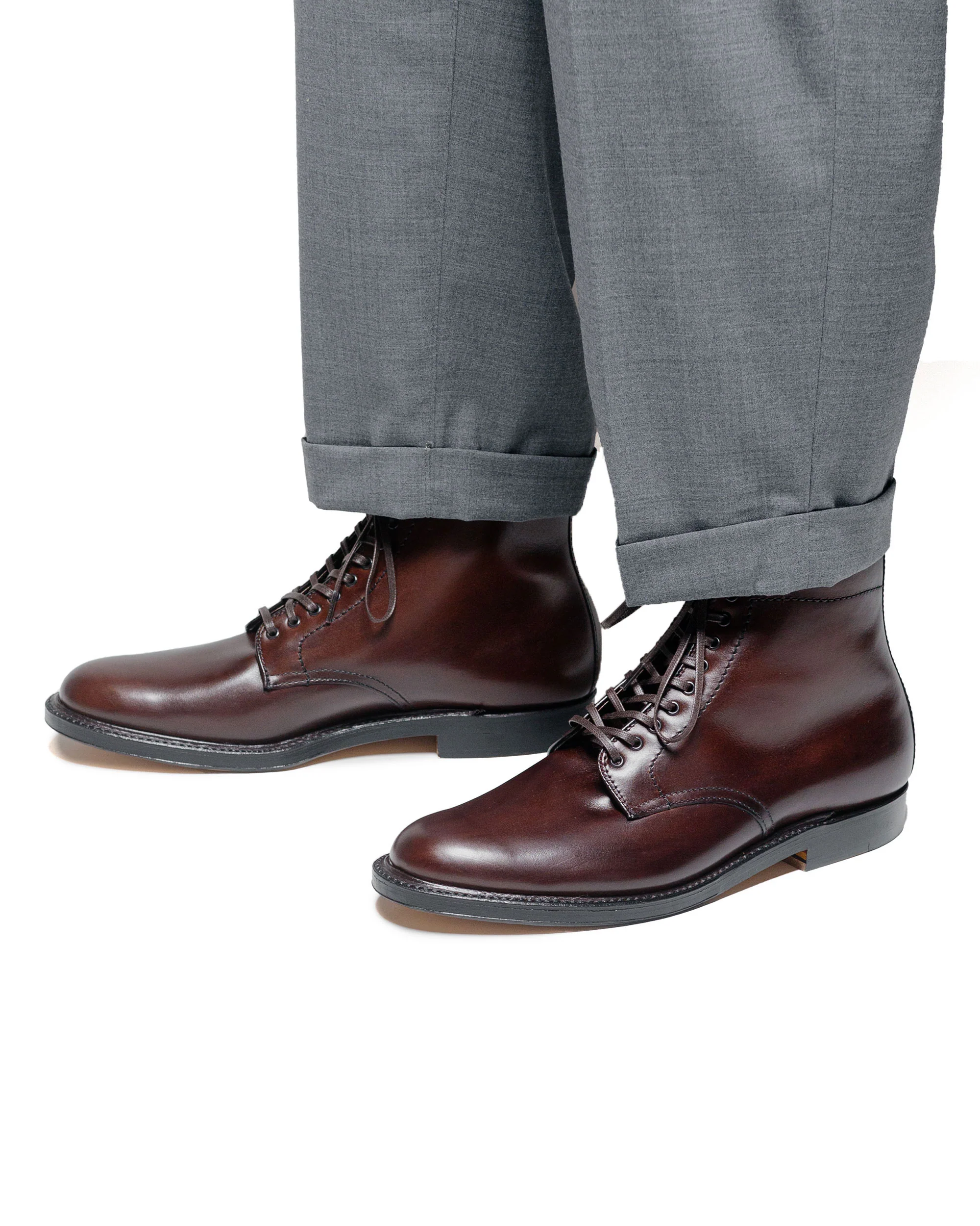 Alden Plain Toe Boot Dark Brown Calfskin G2804 - Image 5