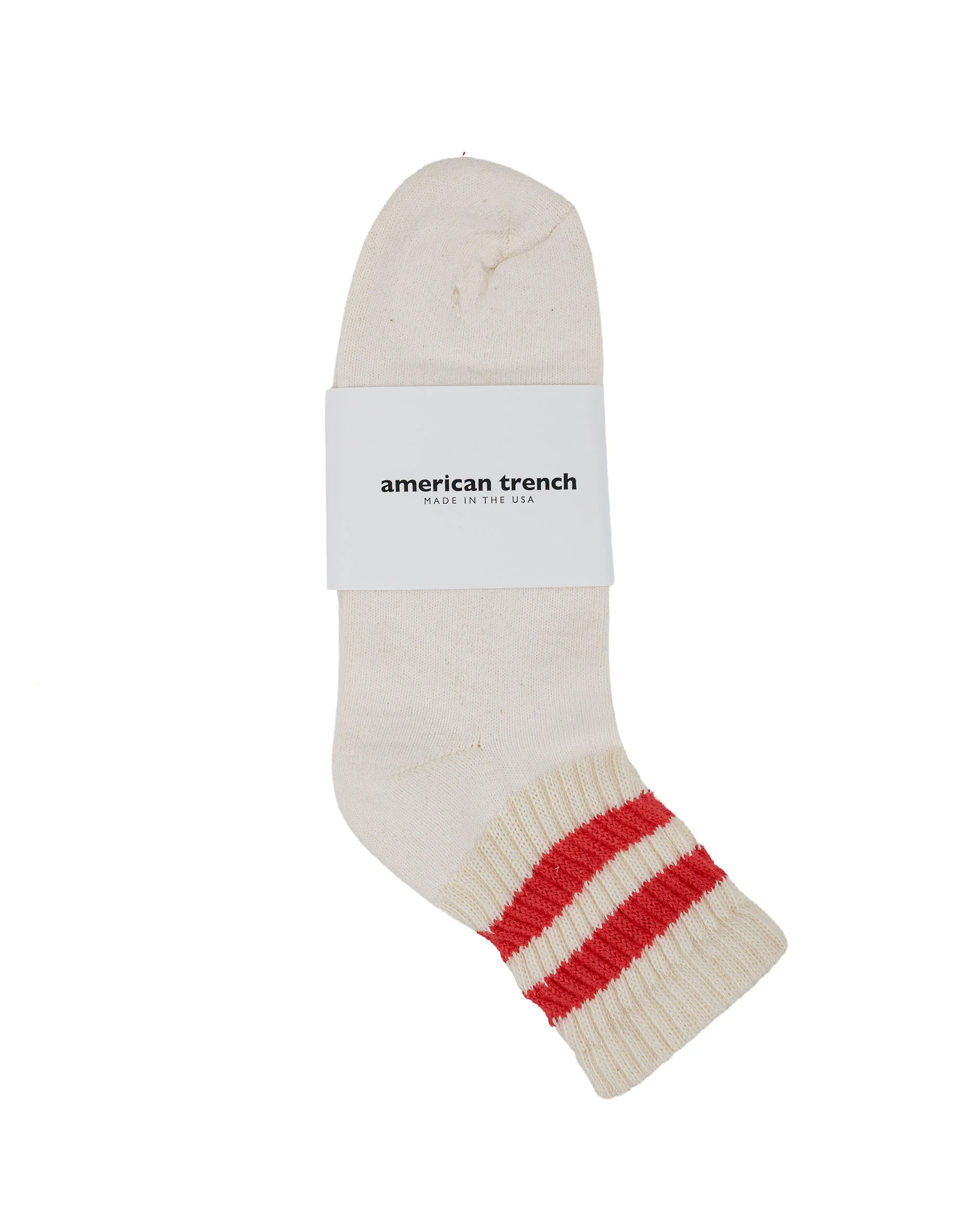 American Trench The Mono Stripe Quarter Crew Red