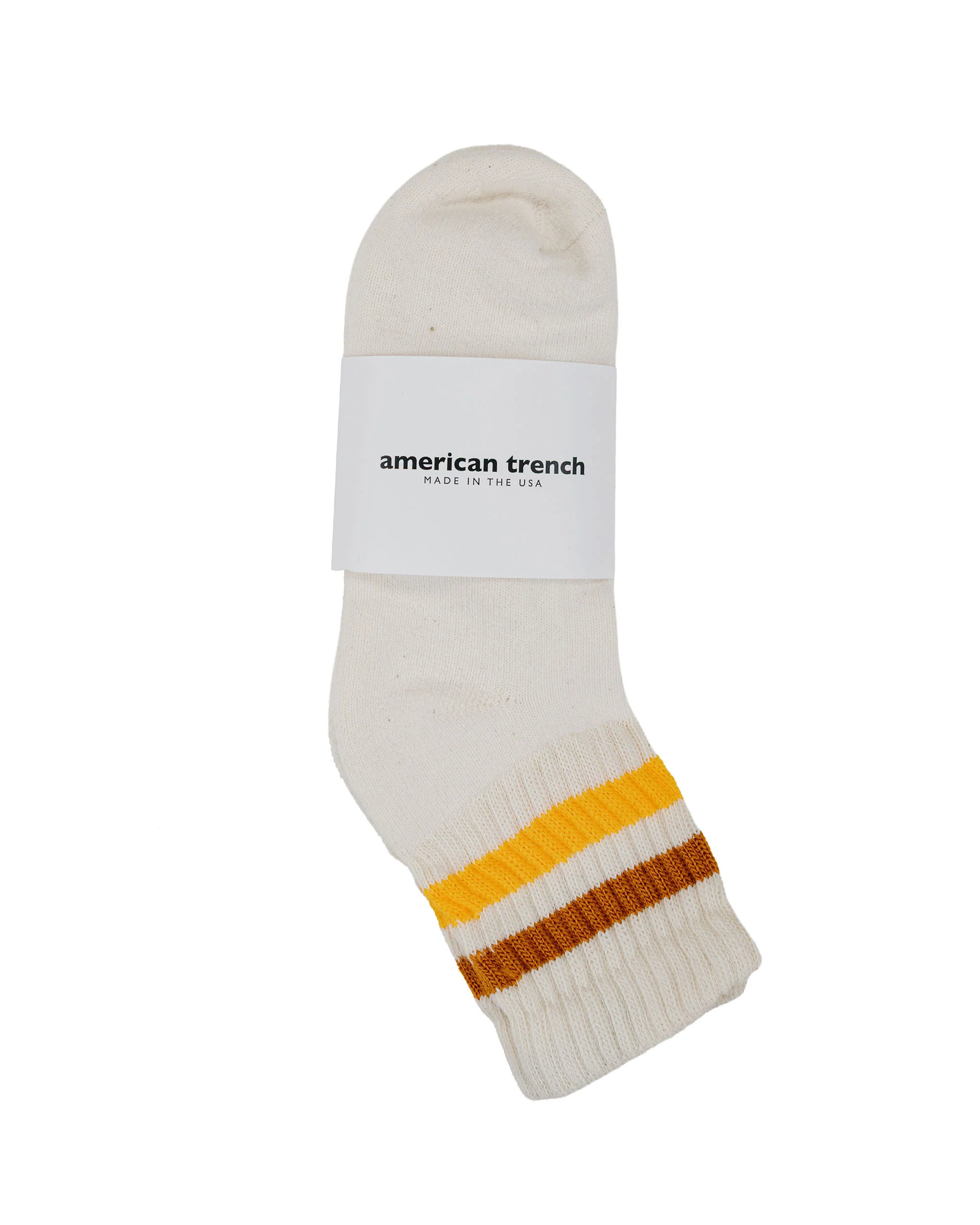 American Trench The Retro Stripe Quarter Crew Texas Orange/Gold