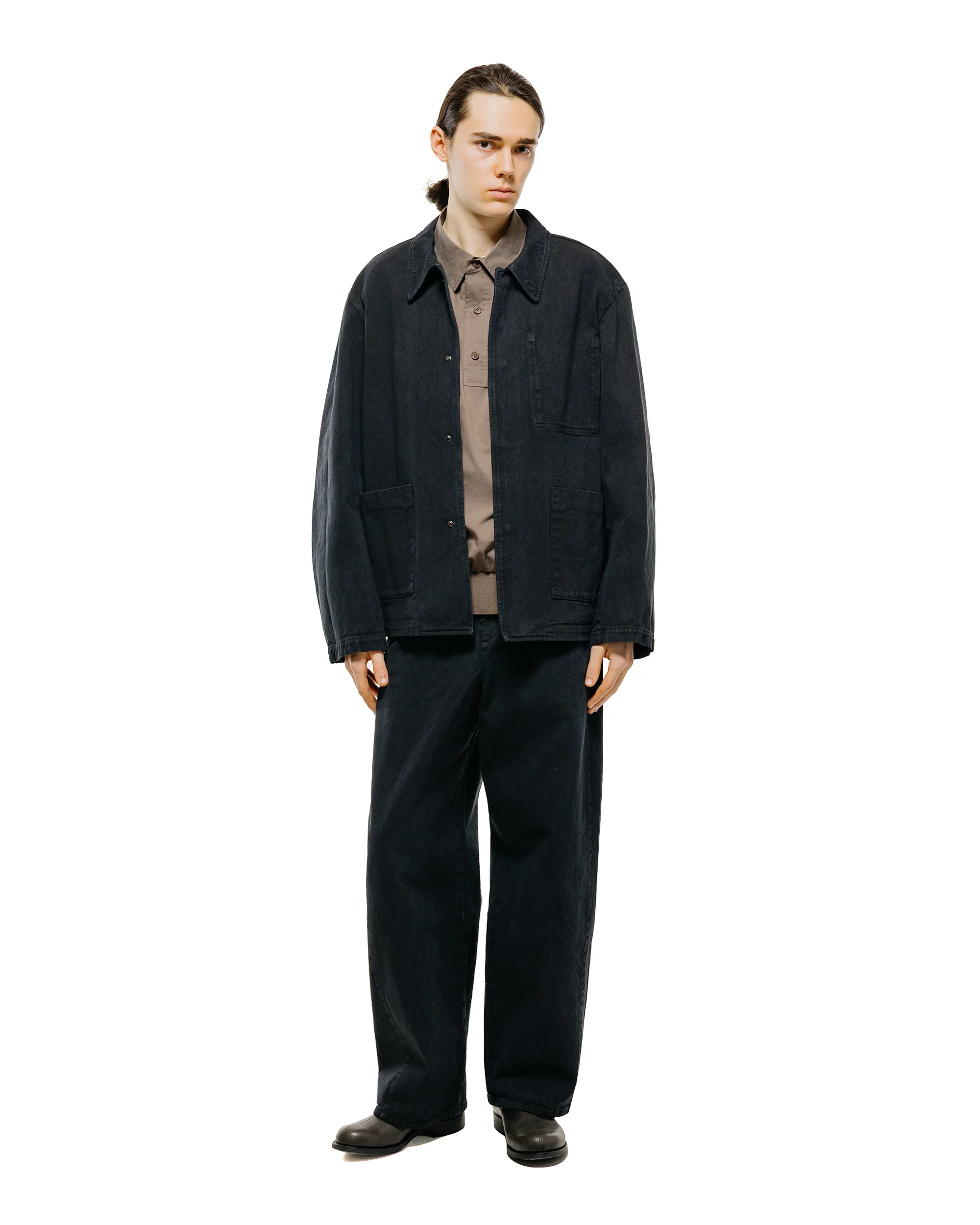 Amomento Garments Dyed Curved Seam Denim Black - Image 4