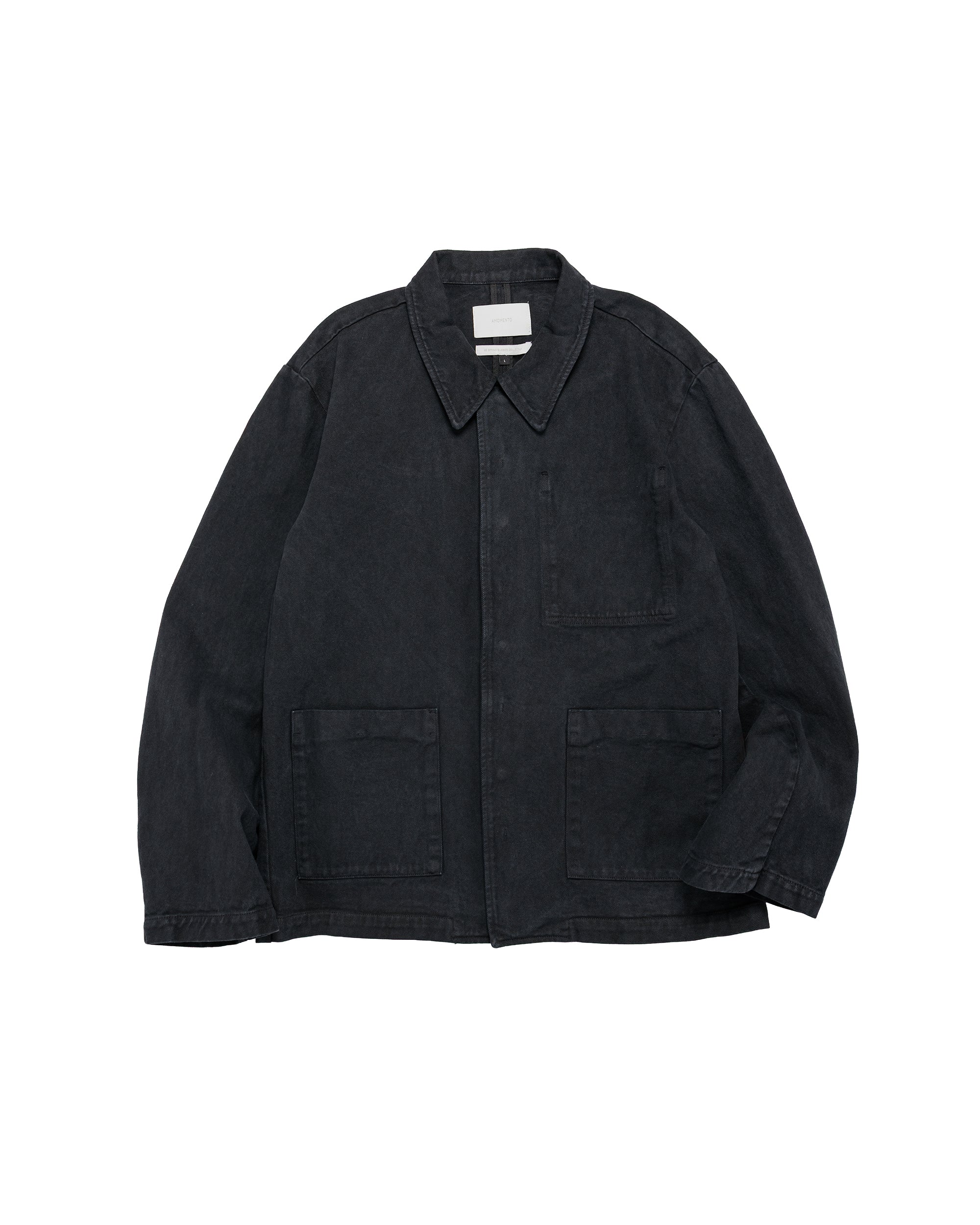 Amomento Garments Dyed Pocket Denim Jacket Black