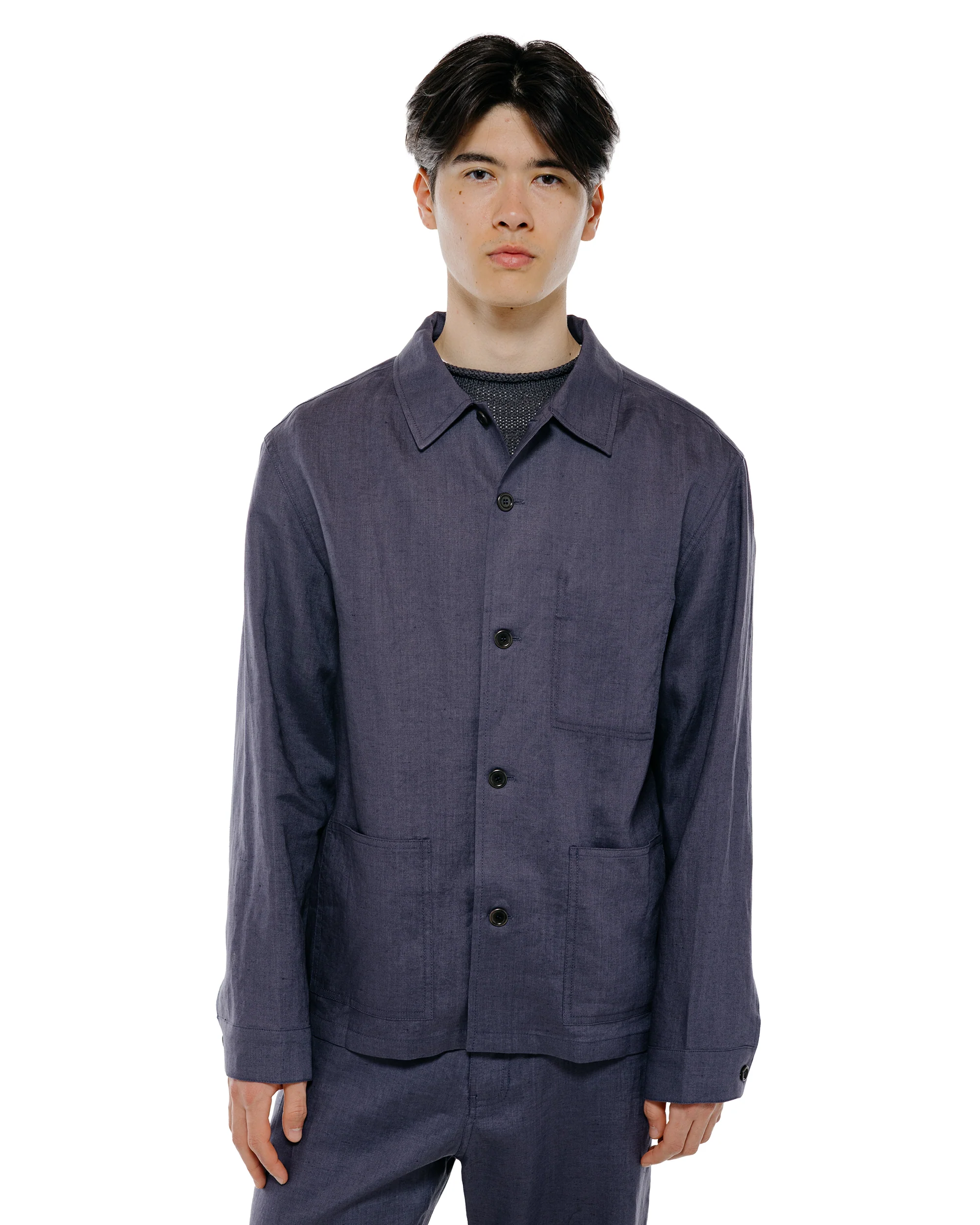 Amomento Linen Pocket Jacket Blue - Image 2