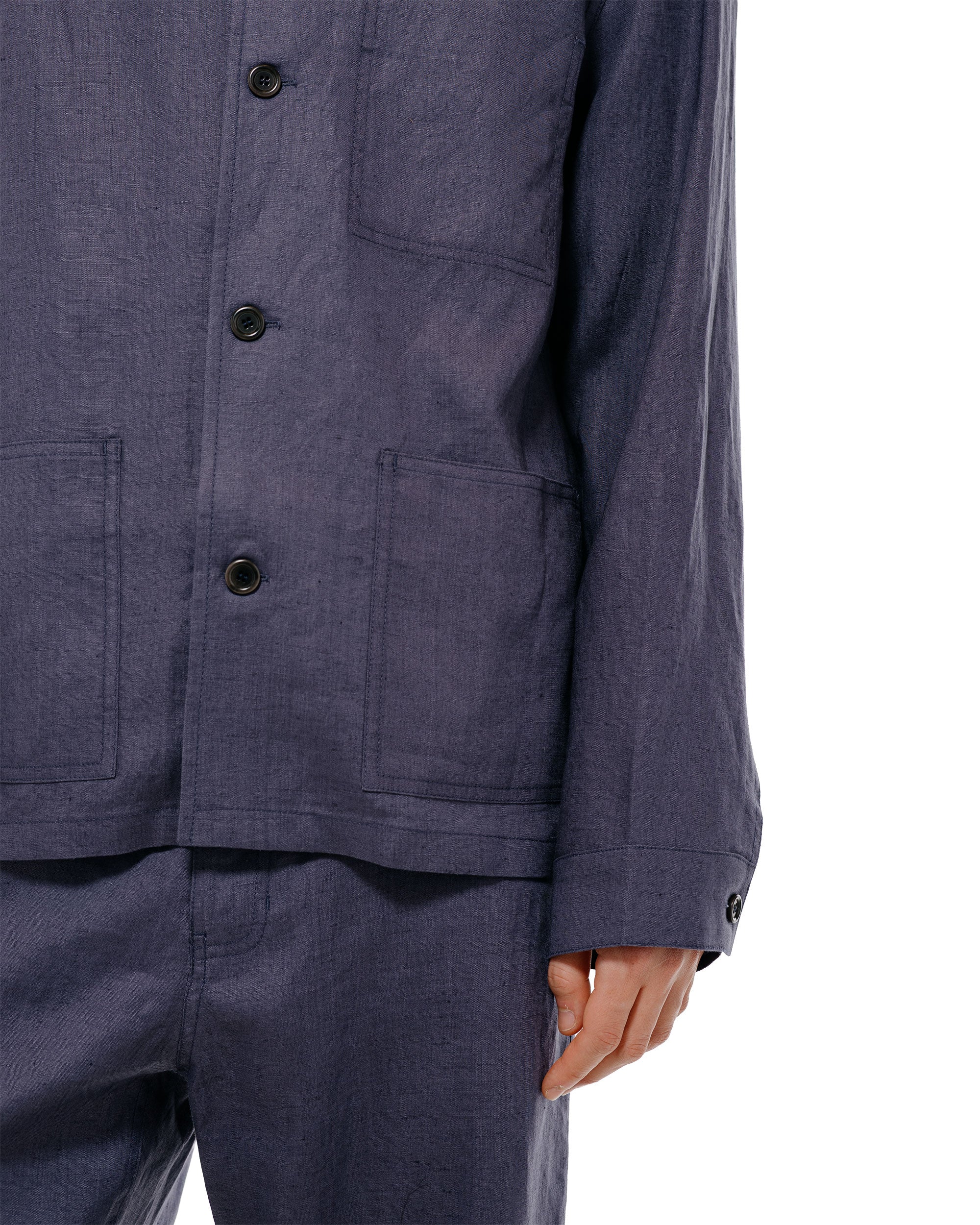 Amomento Linen Pocket Jacket Blue - Image 3