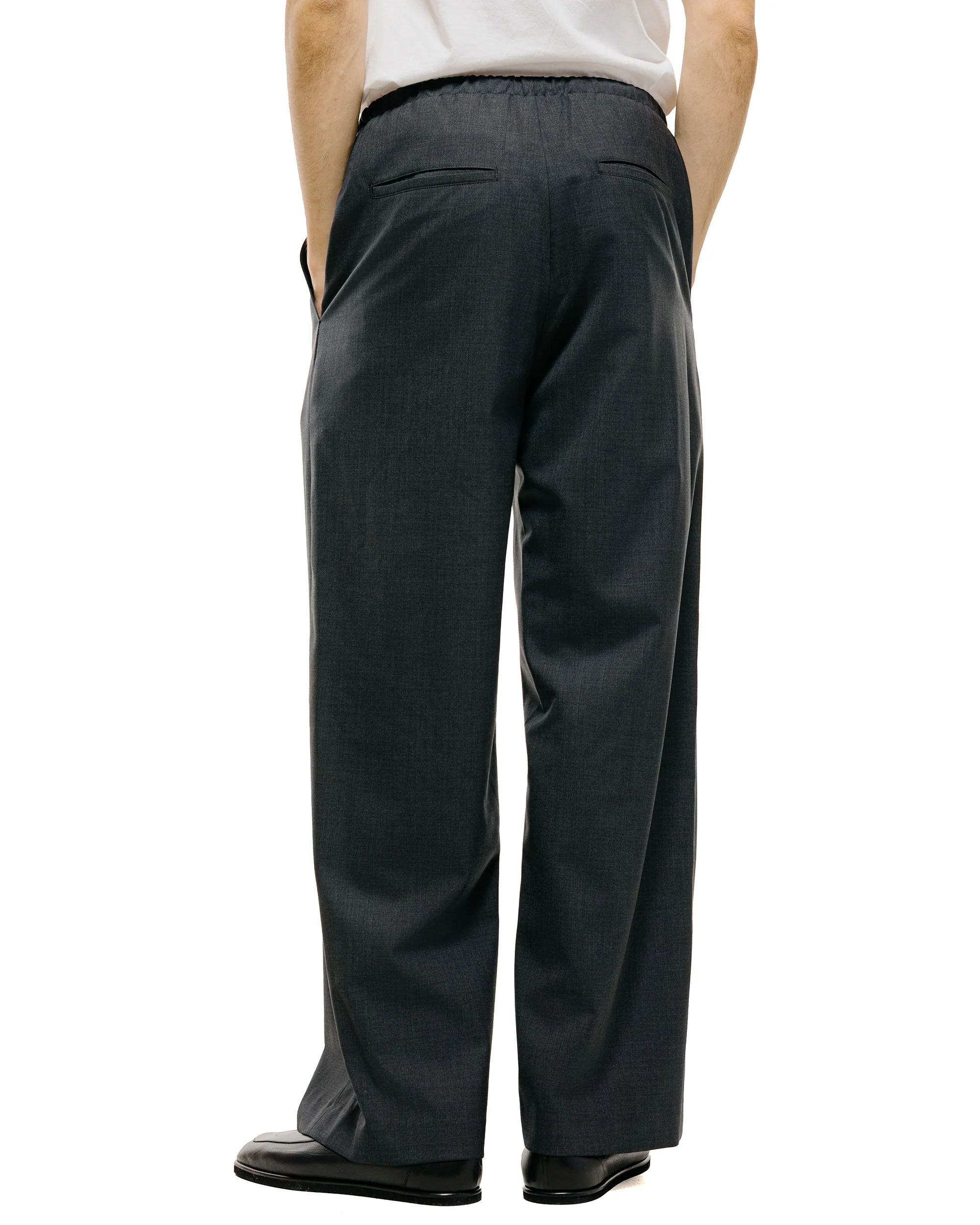 Amomento Wool Banding Pants Charcoal - Image 3