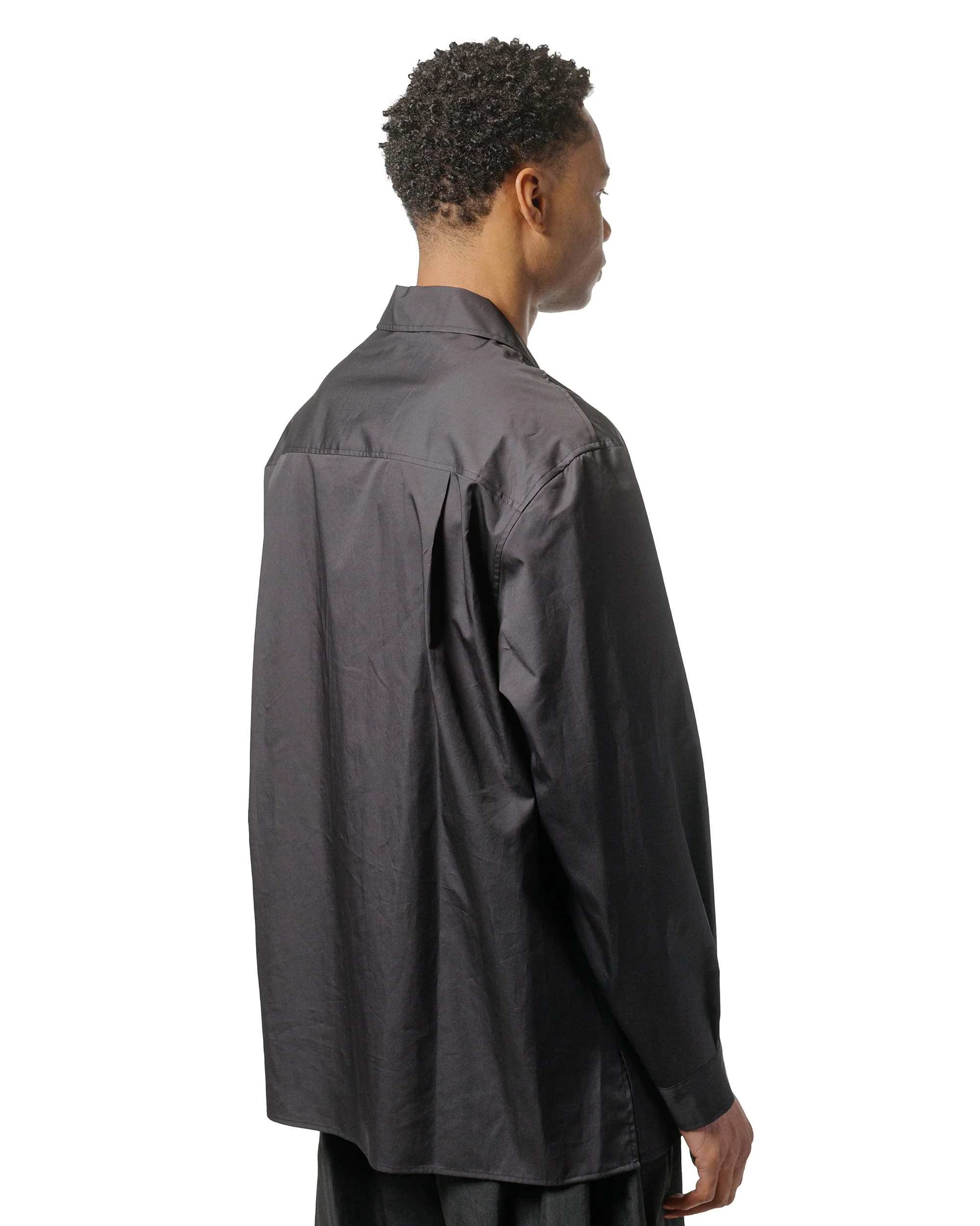 Amomento Open Collar Shirts Black - Image 3