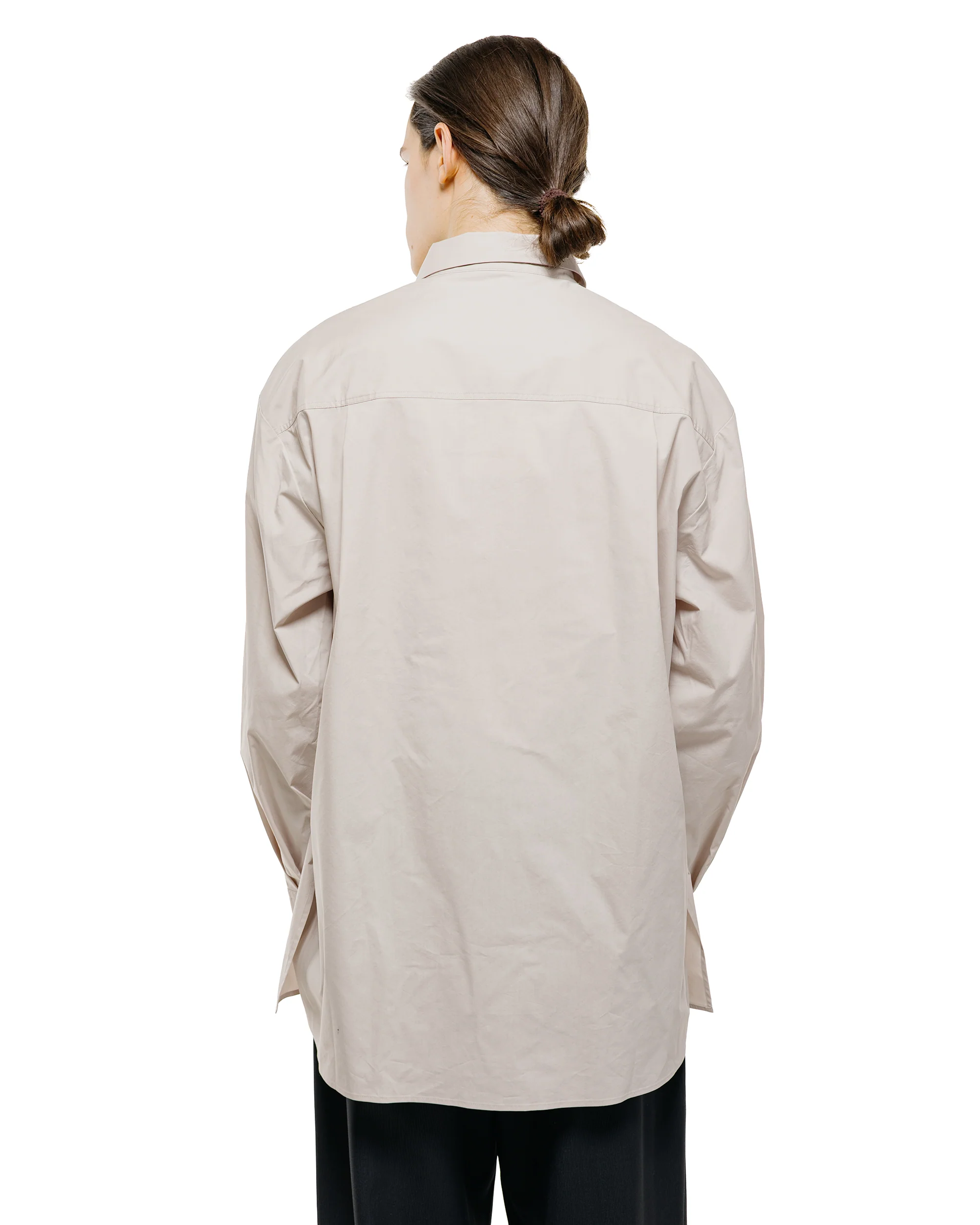Amomento Square Pocket Oversized Shirt Beige - Image 3