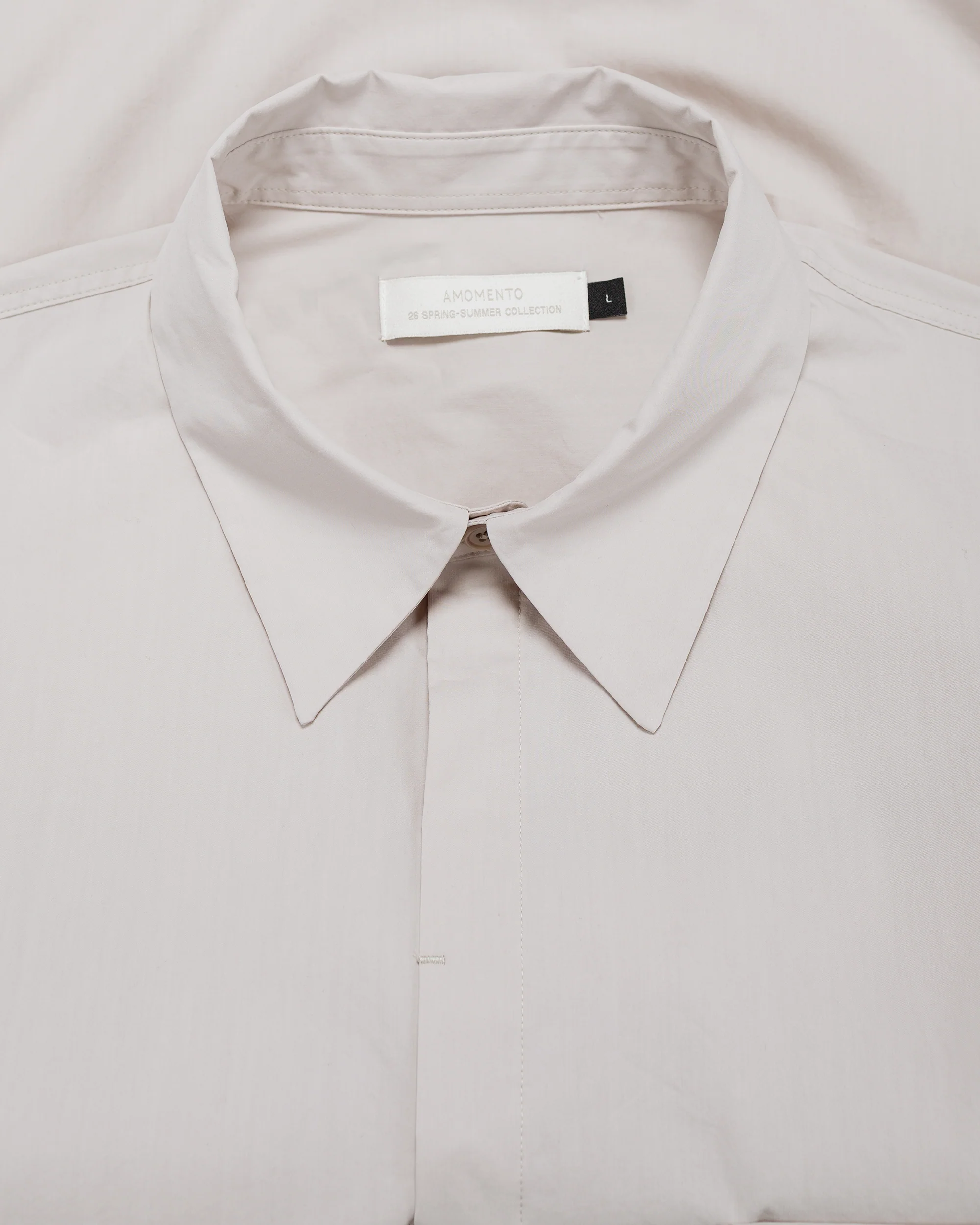 Amomento Square Pocket Oversized Shirt Beige - Image 5