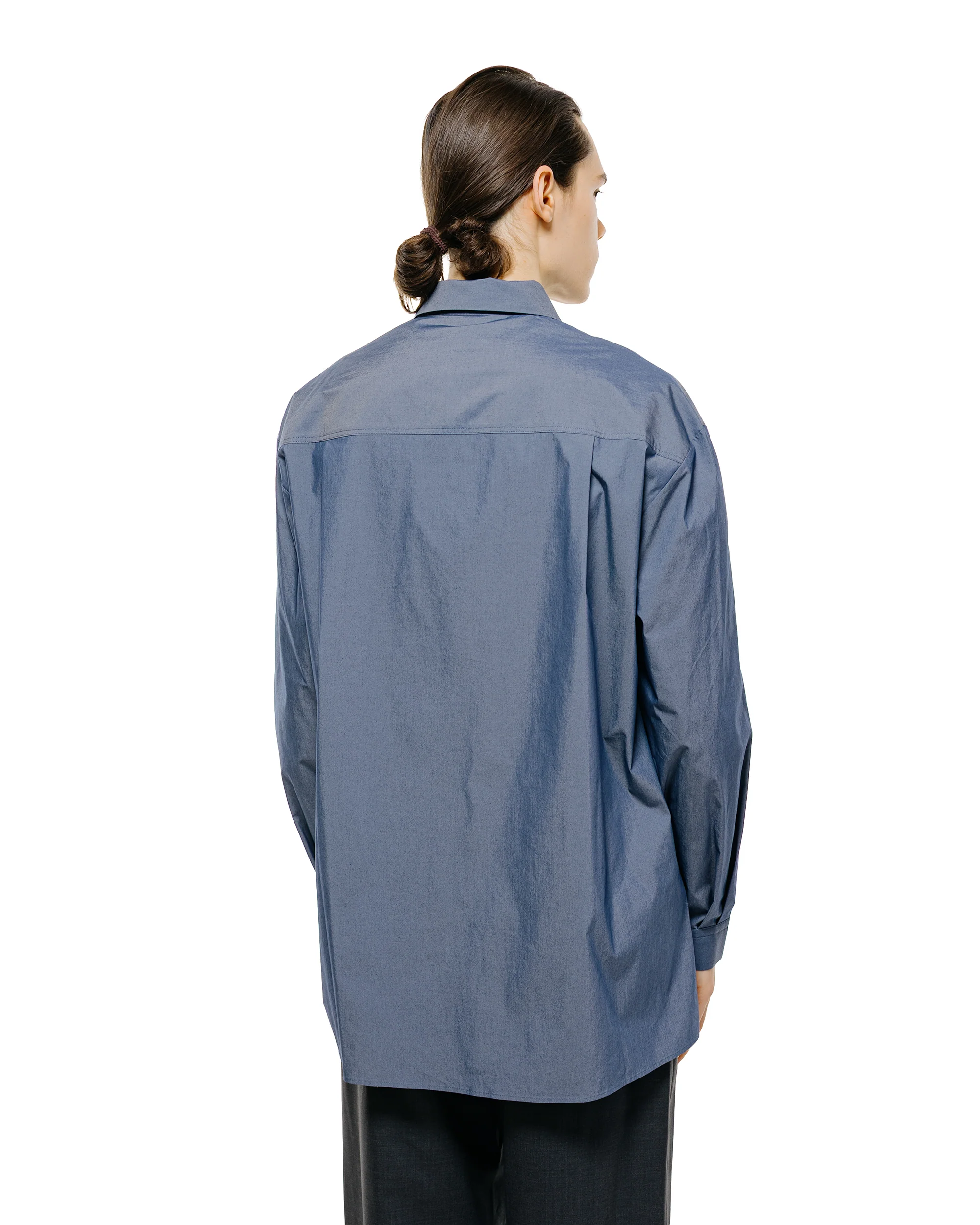 Amomento Square Pocket Oversized Shirt Indigo - Image 3