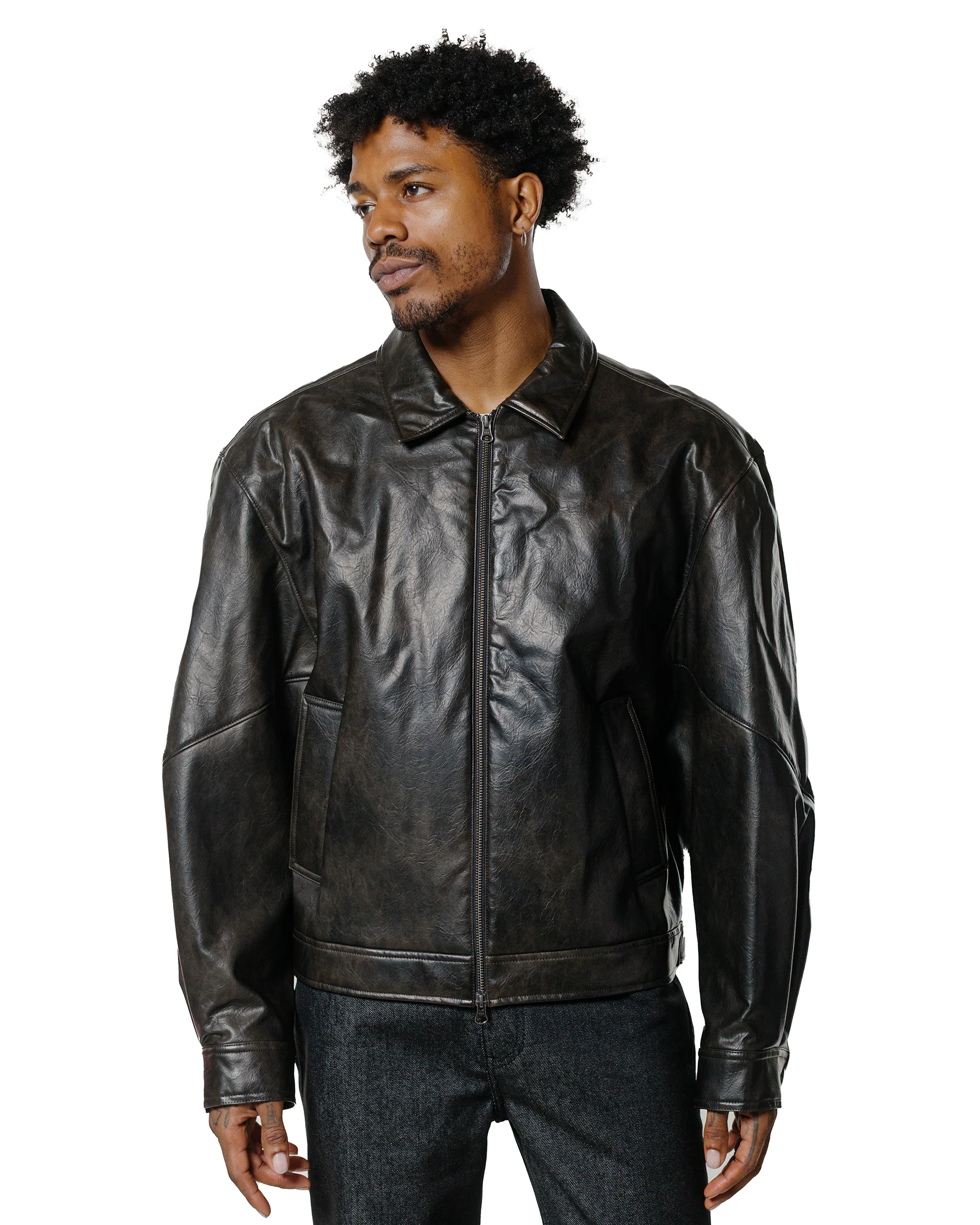 Amomento Vegan Leather Blouson Black - Image 2