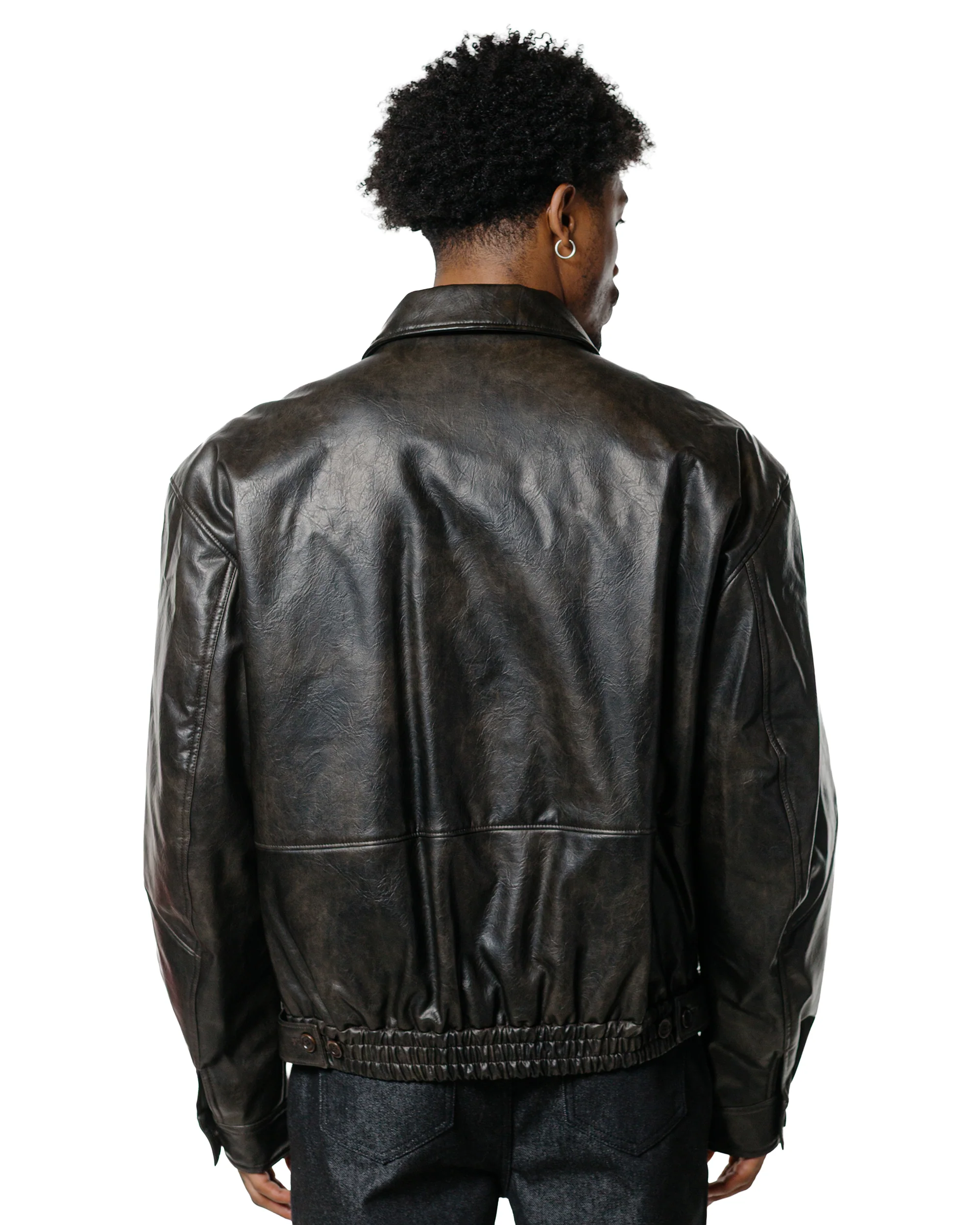 Amomento Vegan Leather Blouson Black - Image 3