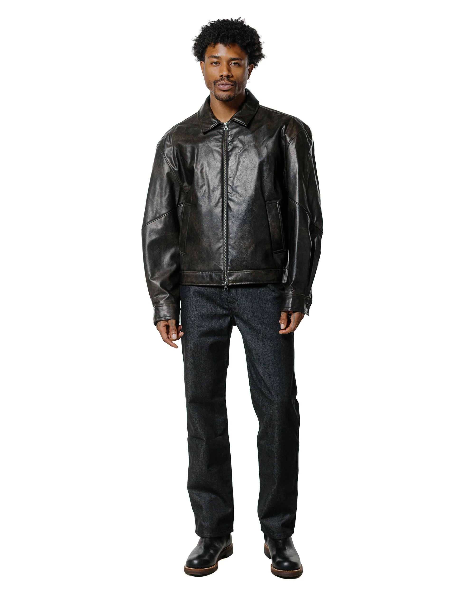 Amomento Vegan Leather Blouson Black - Image 4
