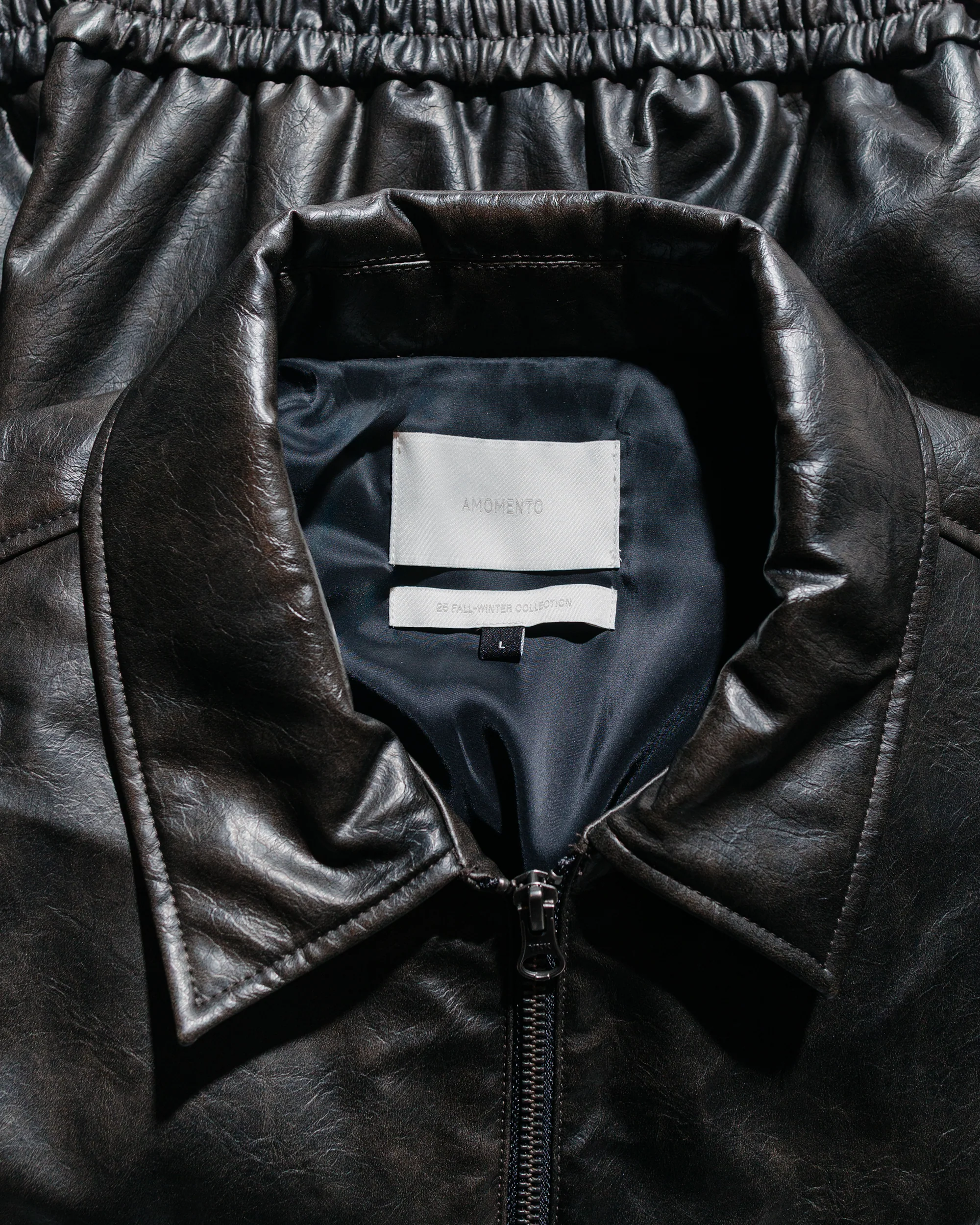 Amomento Vegan Leather Blouson Black - Image 5