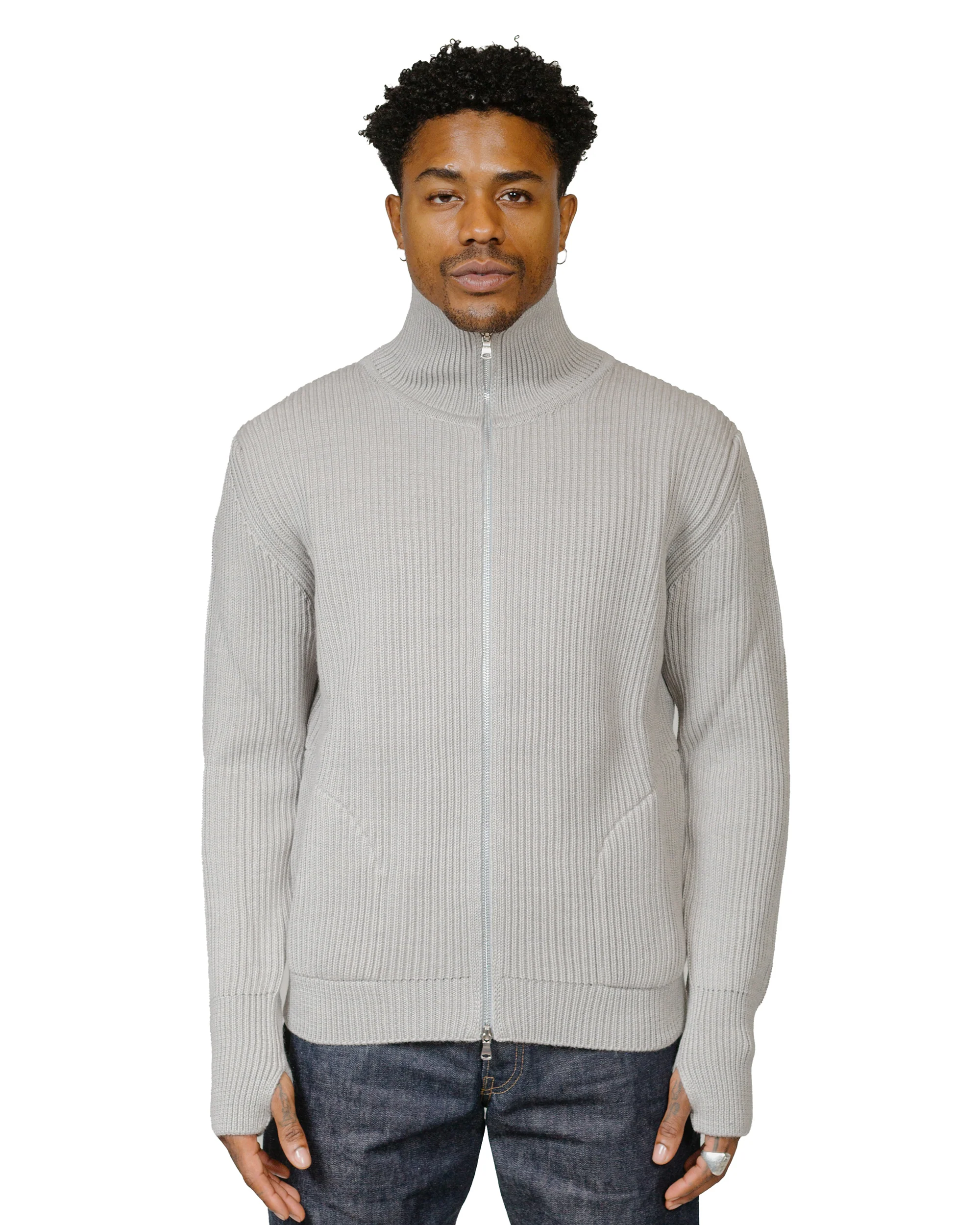 Andersen-Andersen Navy Full-Zip Pockets Light Grey - Image 2