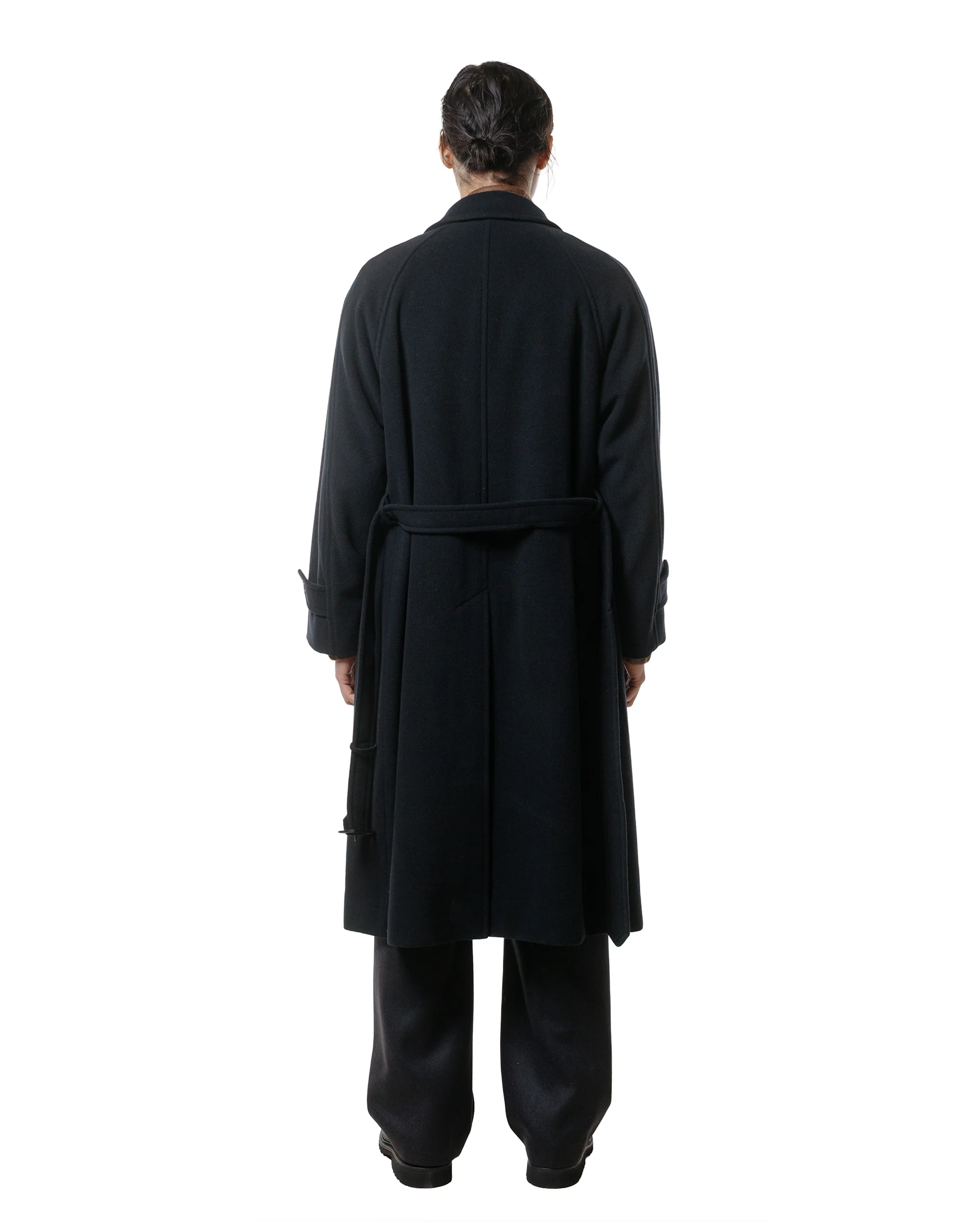 Auralee Super Fine Wool Mosser Soutien Collar Coat Black - Image 5