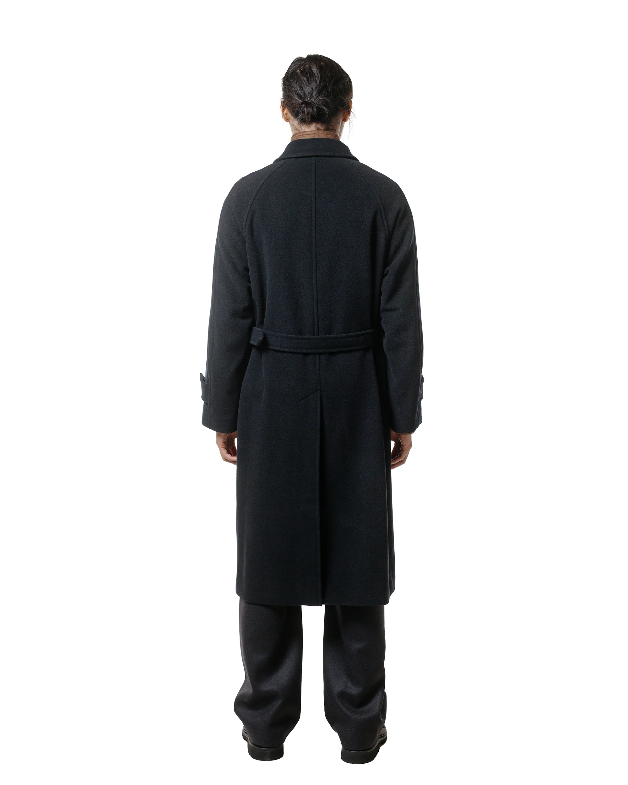 Auralee Super Fine Wool Mosser Soutien Collar Coat Black - Image 6