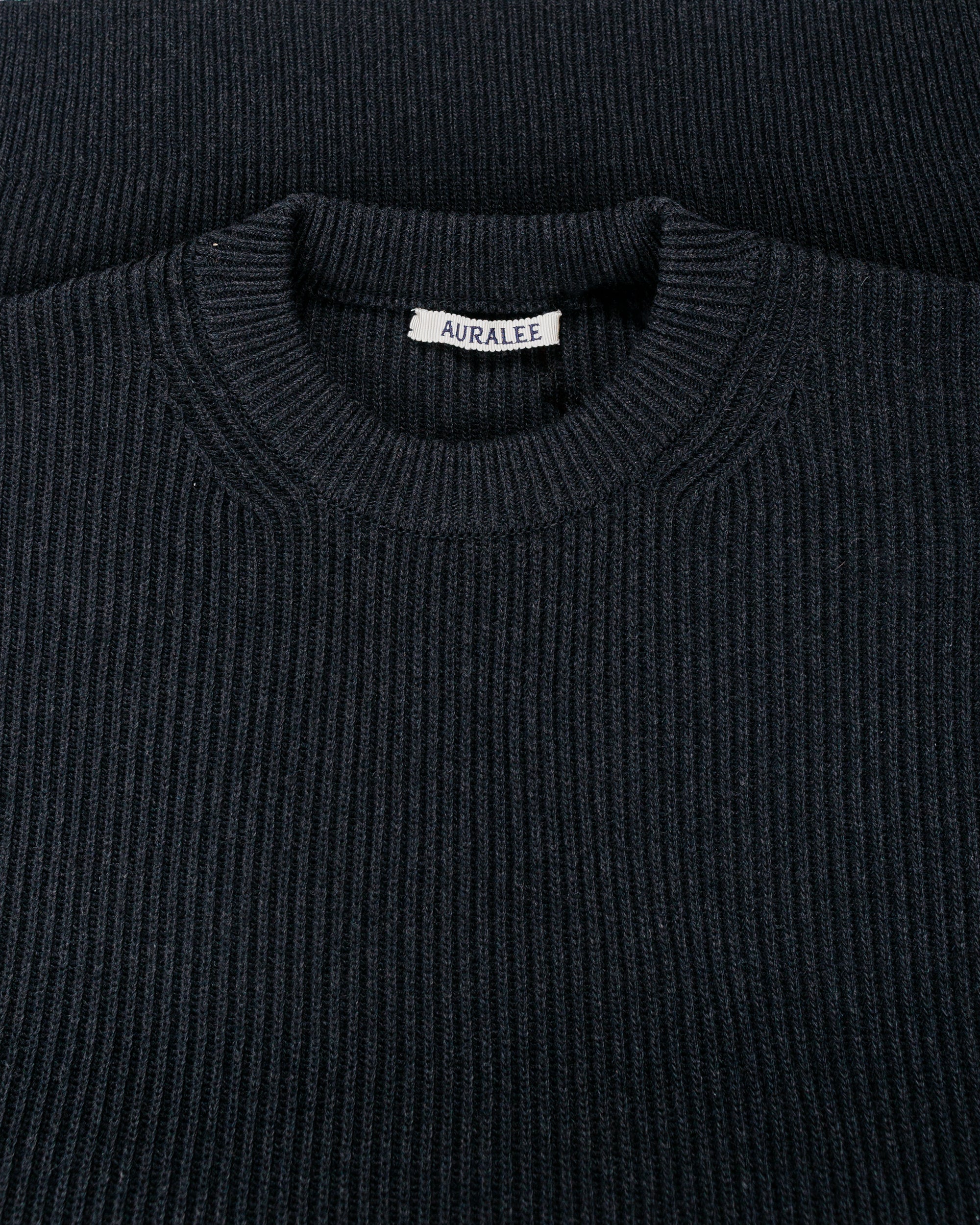 Auralee Super Fine Wool Rib Knit P/O Black - Image 5