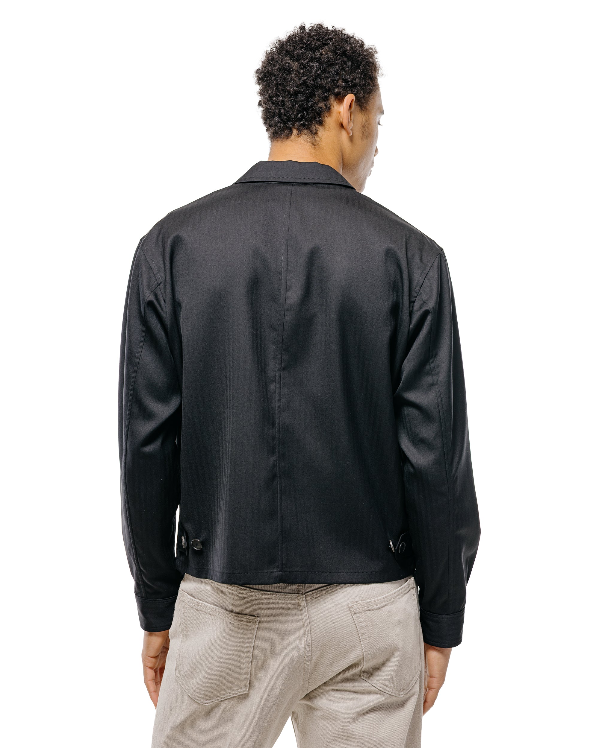 Auralee Wool Herringbone Blouson Black - Image 4