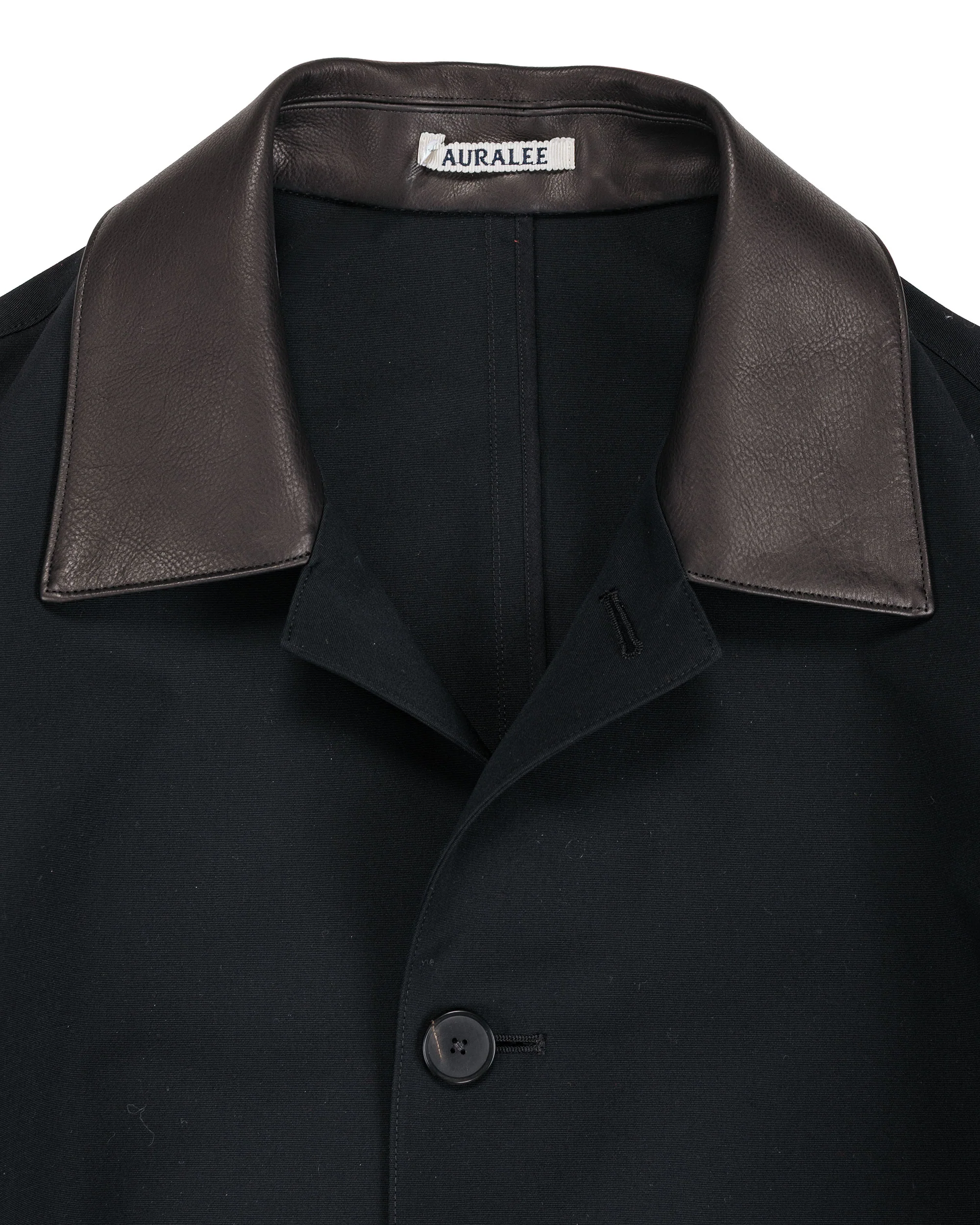 Auralee Wool Max Canvas Coat Black - Image 6