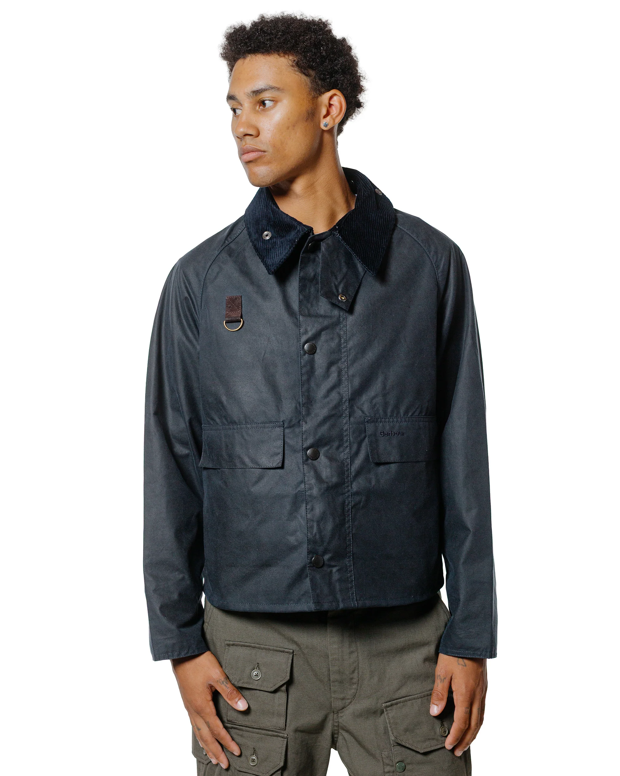 Barbour Spey Wax Jacket Navy - Image 2