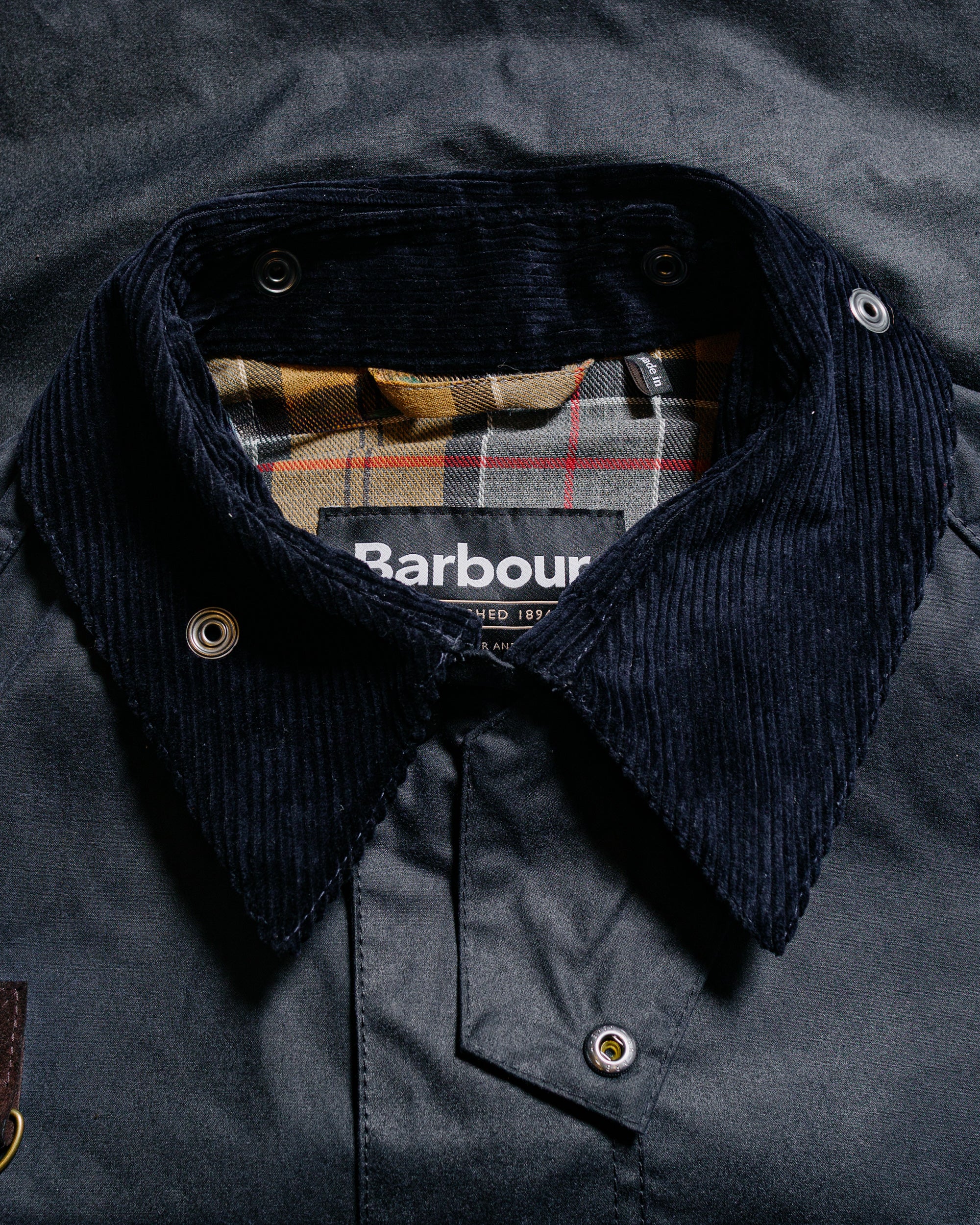 Barbour Spey Wax Jacket Navy - Image 4