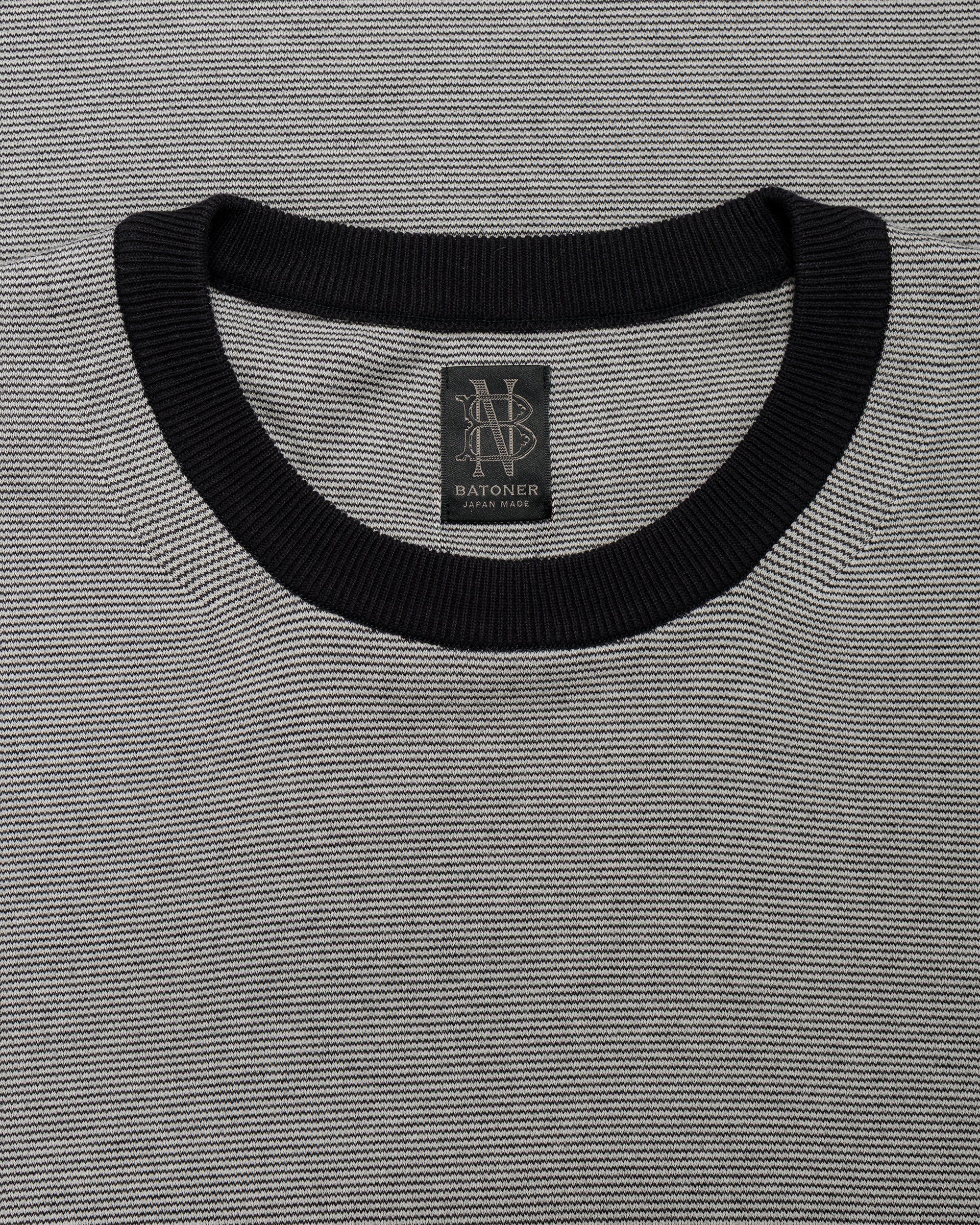 Batoner 32G Smooth Knit T-Shirt Ivory/Black - Image 5
