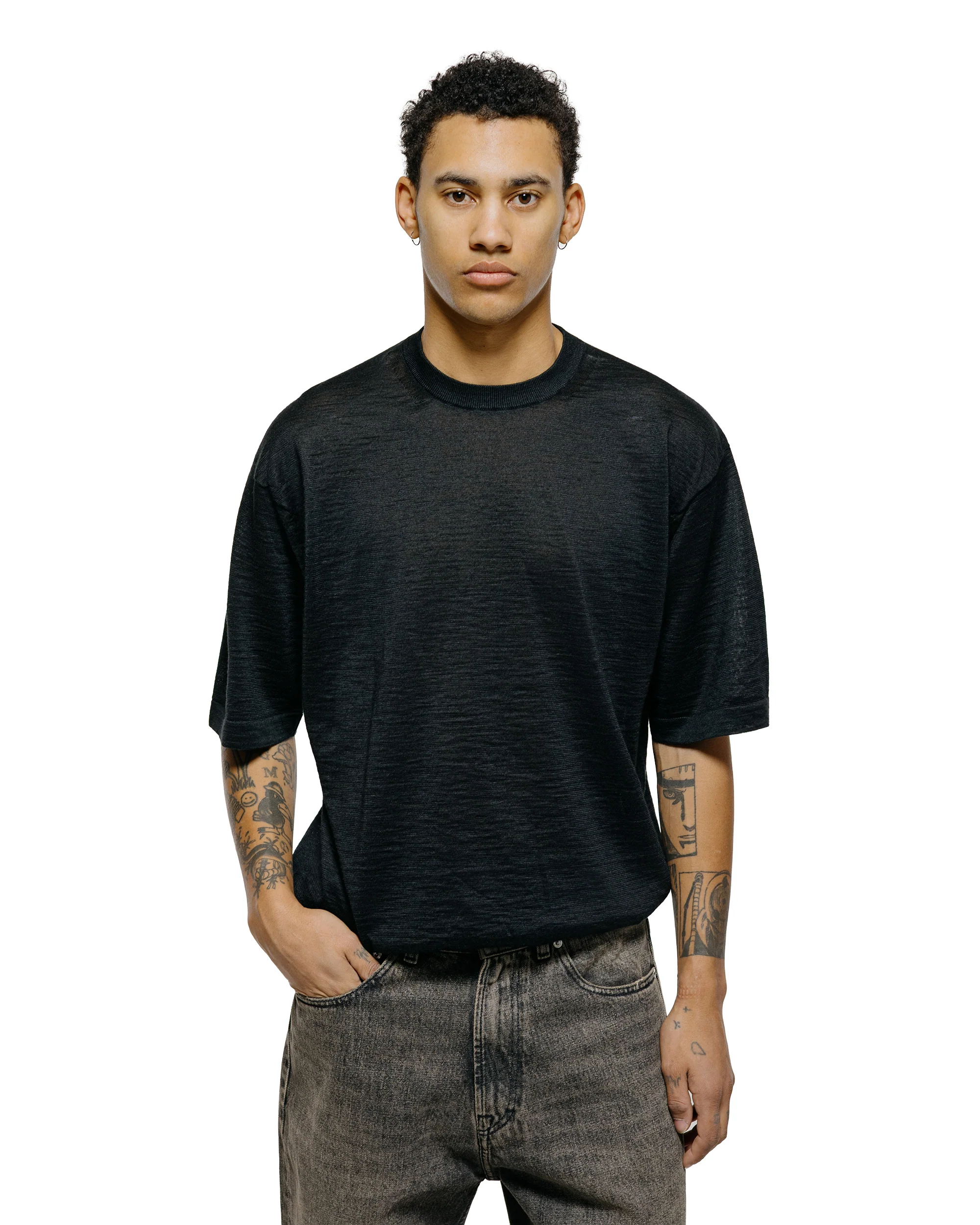 Batoner Choma Crew Neck S/S Black - Image 2