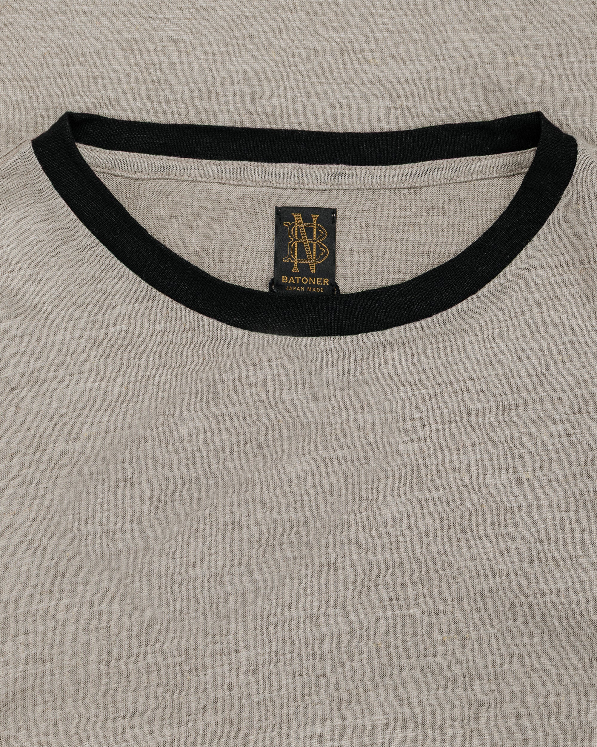 Batoner Normandy Linen T-Shirt Natural/Black - Image 5