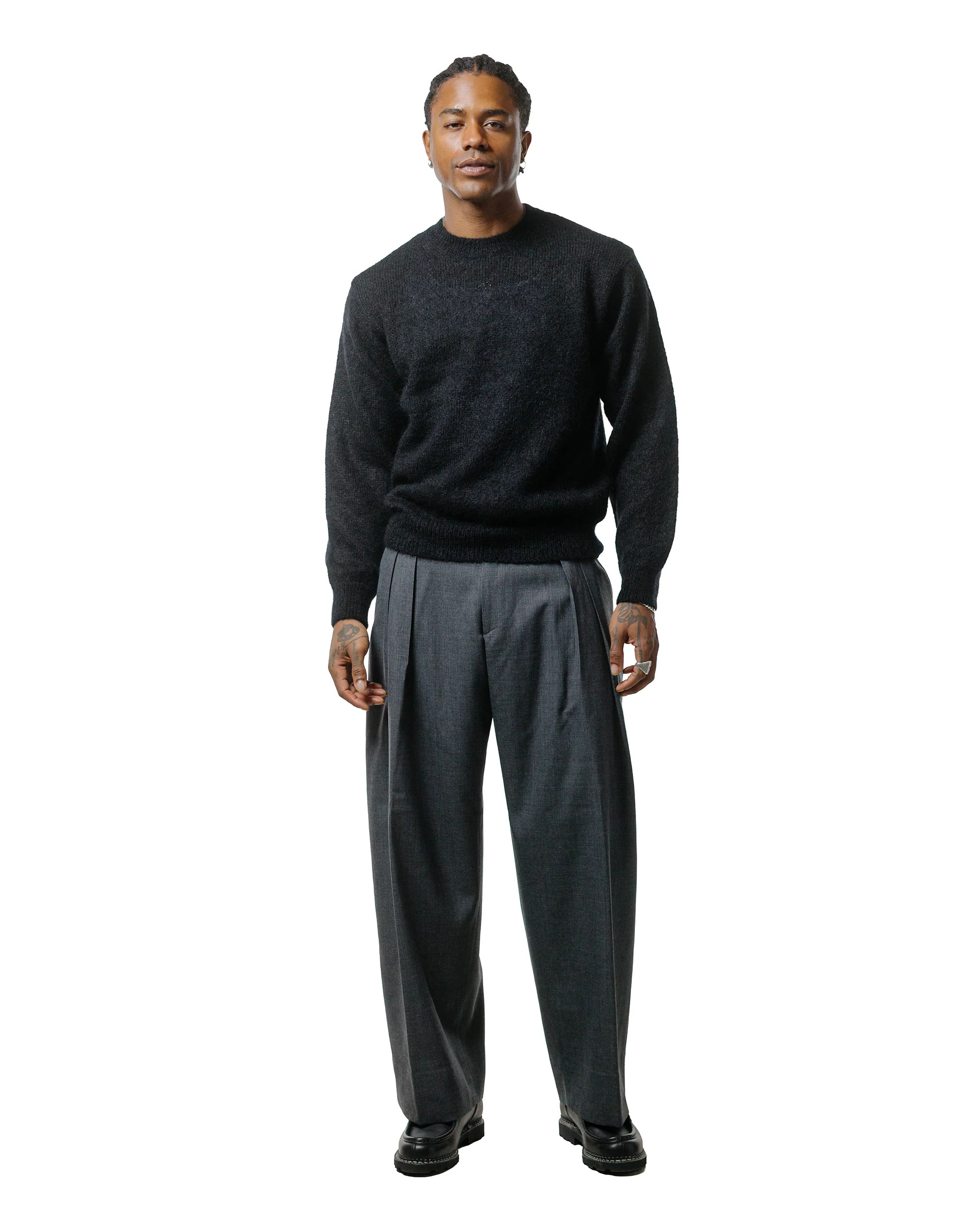 Batoner Pure Mohair Crew Neck Black - Image 4