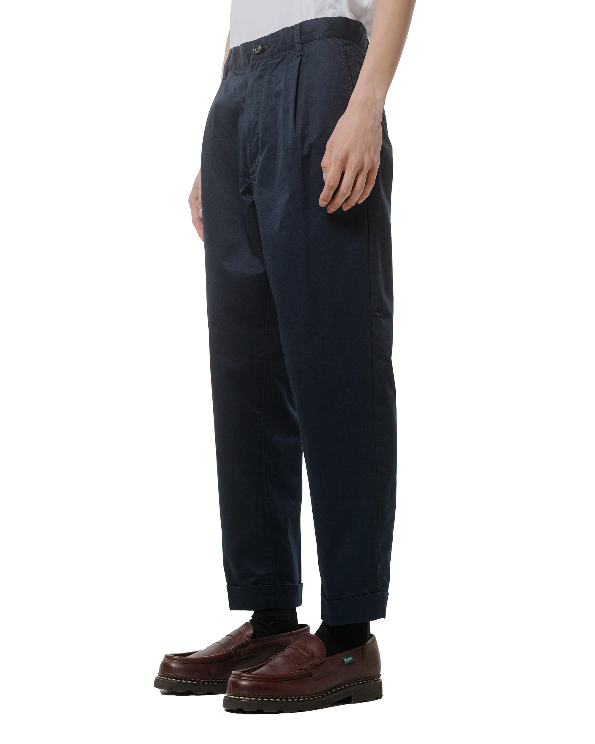 Beams Plus 1Pleat 80/3 Twill Navy - Image 2