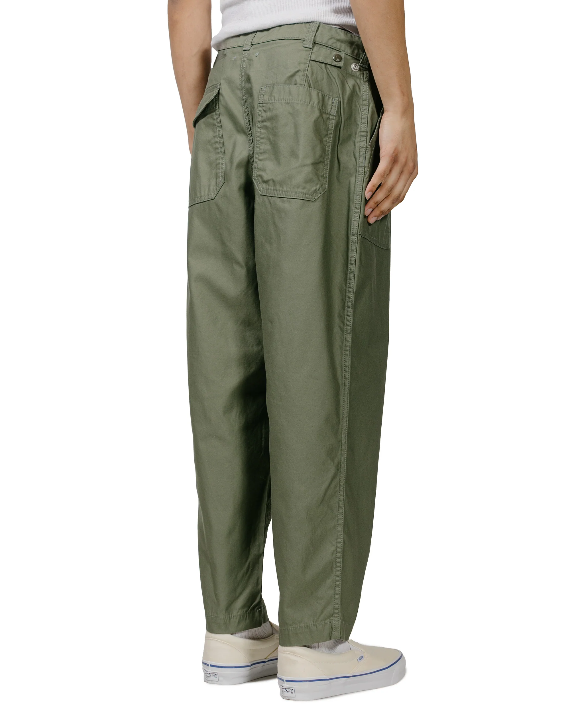 Beams Plus 1Pleat Baker 80/3 Back Satin Sage - Image 3