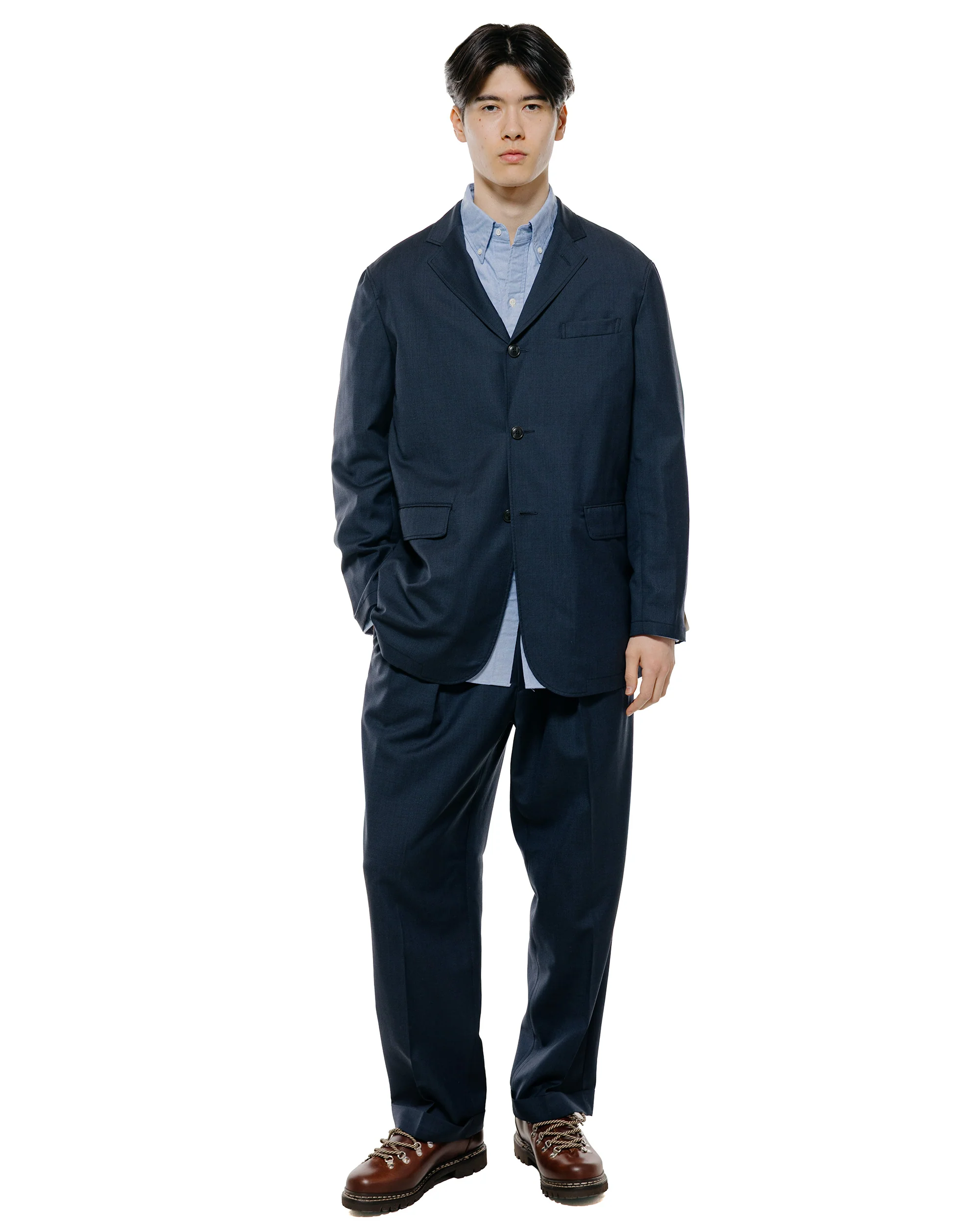 Beams Plus 2Pleats Anywhere(wear) Wool Navy - Image 4