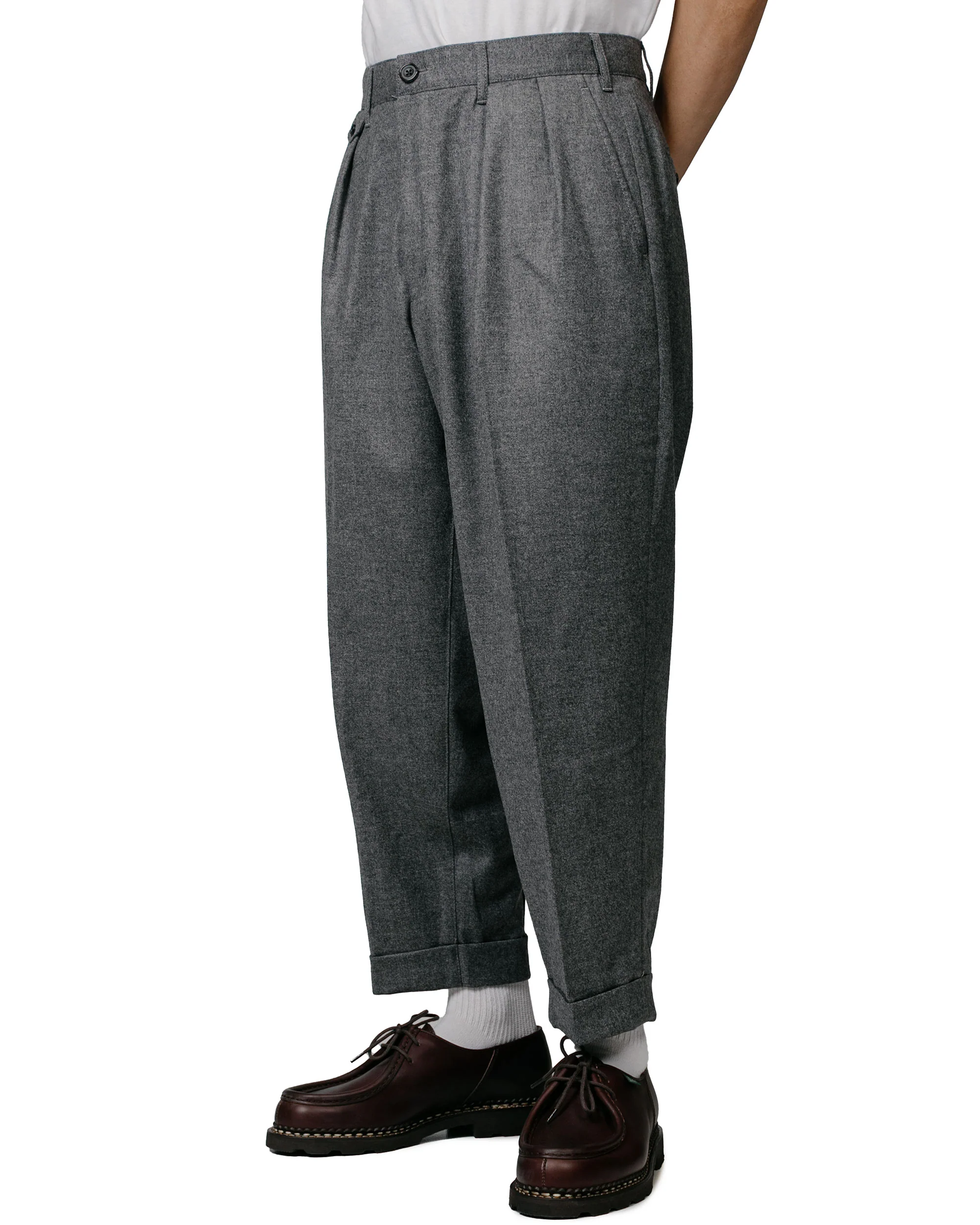Beams Plus 2Pleats Flannel Grey - Image 2