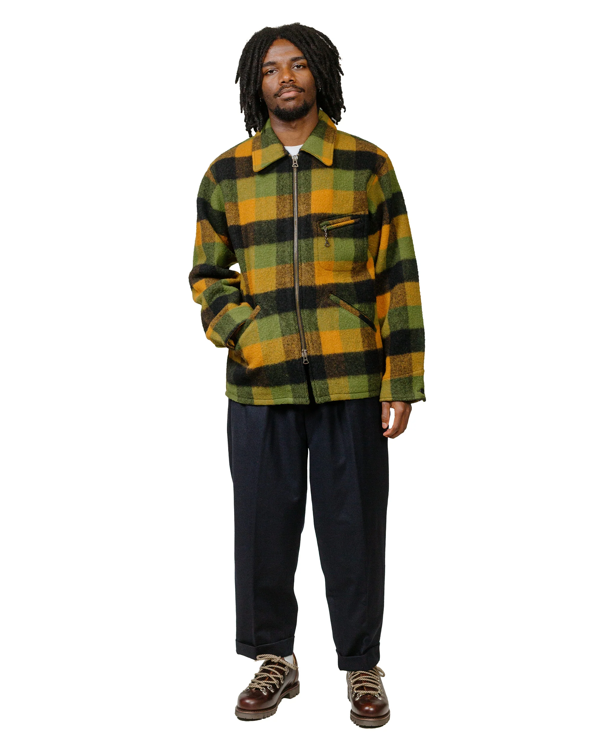 Beams Plus 2Pleats Flannel Navy - Image 4