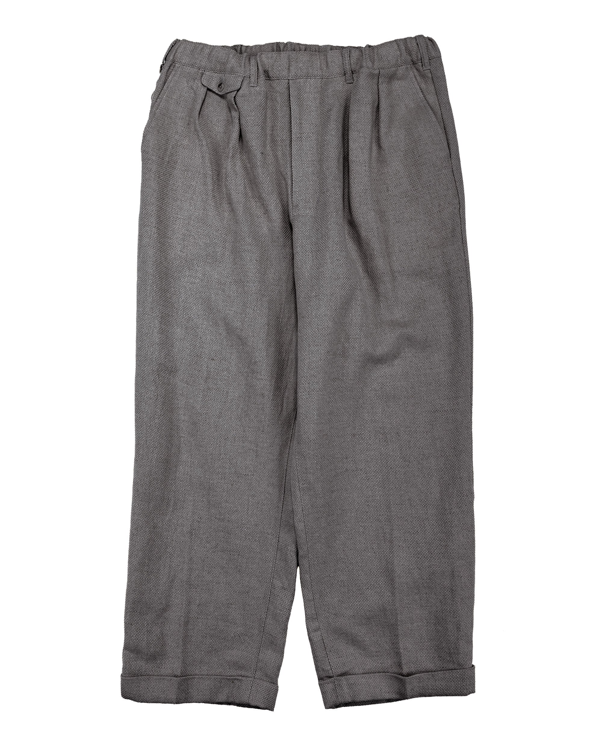 Beams Plus 2Pleats Relax Trousers Linen Cotton Grey