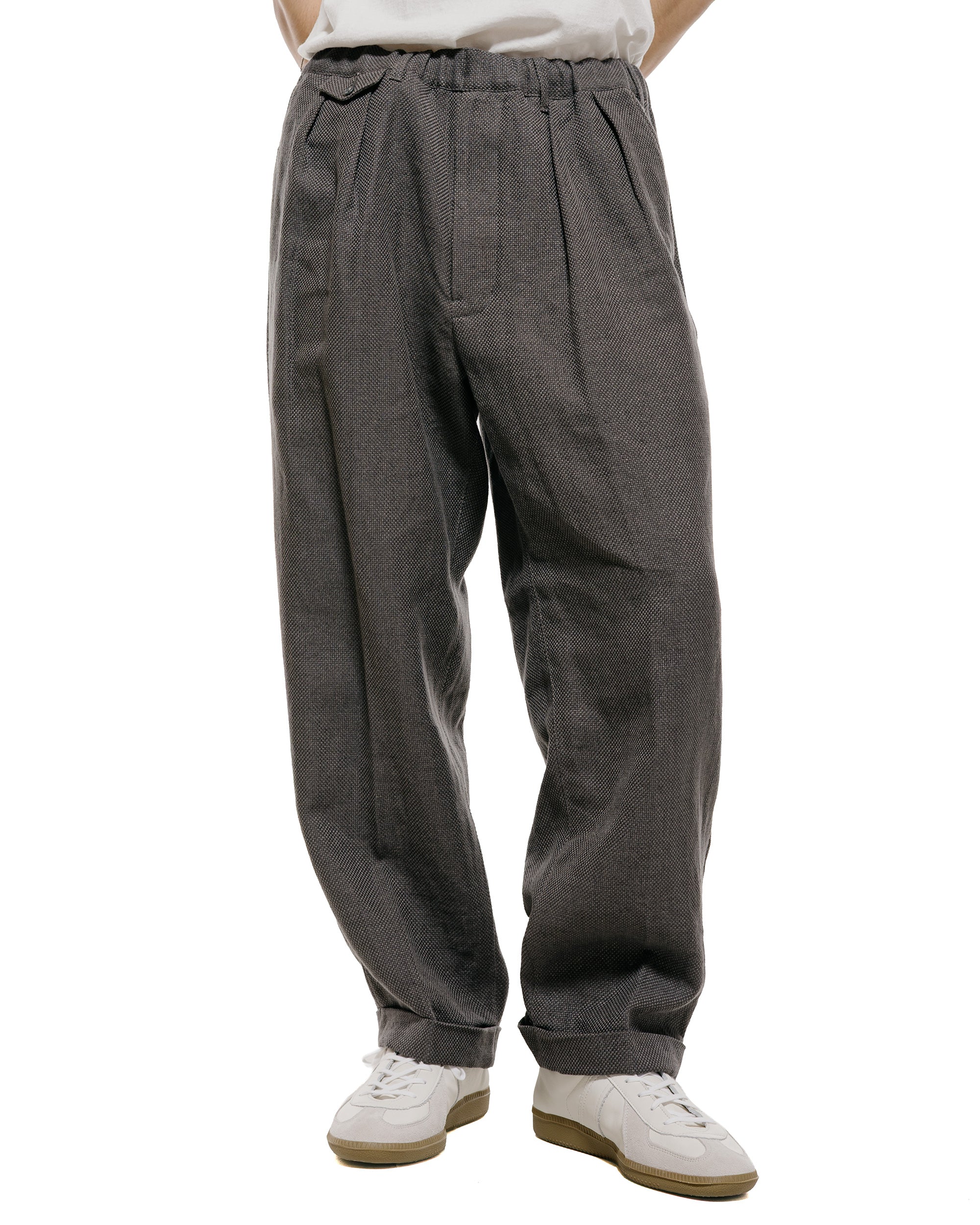 Beams Plus 2Pleats Relax Trousers Linen Cotton Grey - Image 2