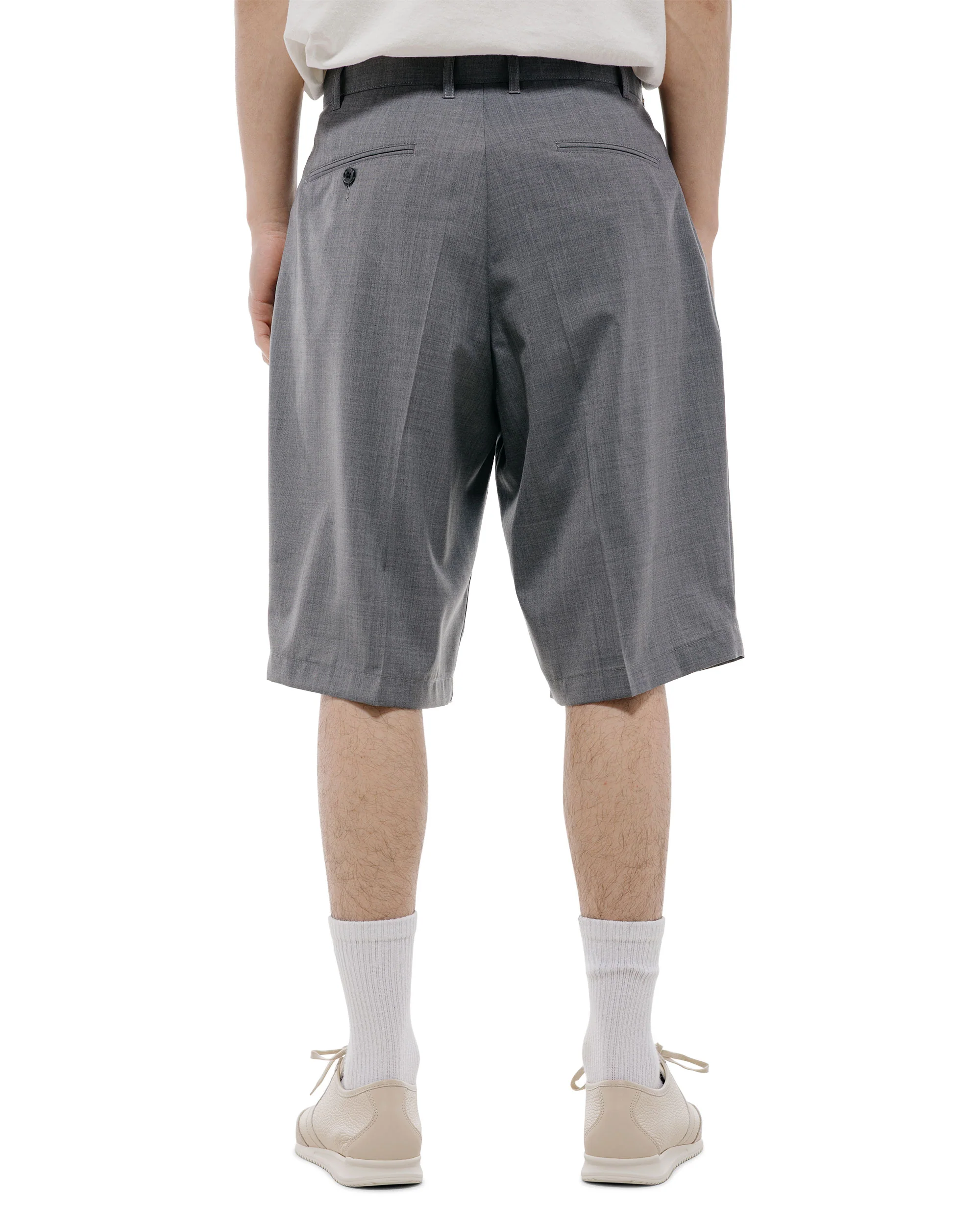 Beams Plus 2Pleats Shorts Wool Tropical Grey - Image 4