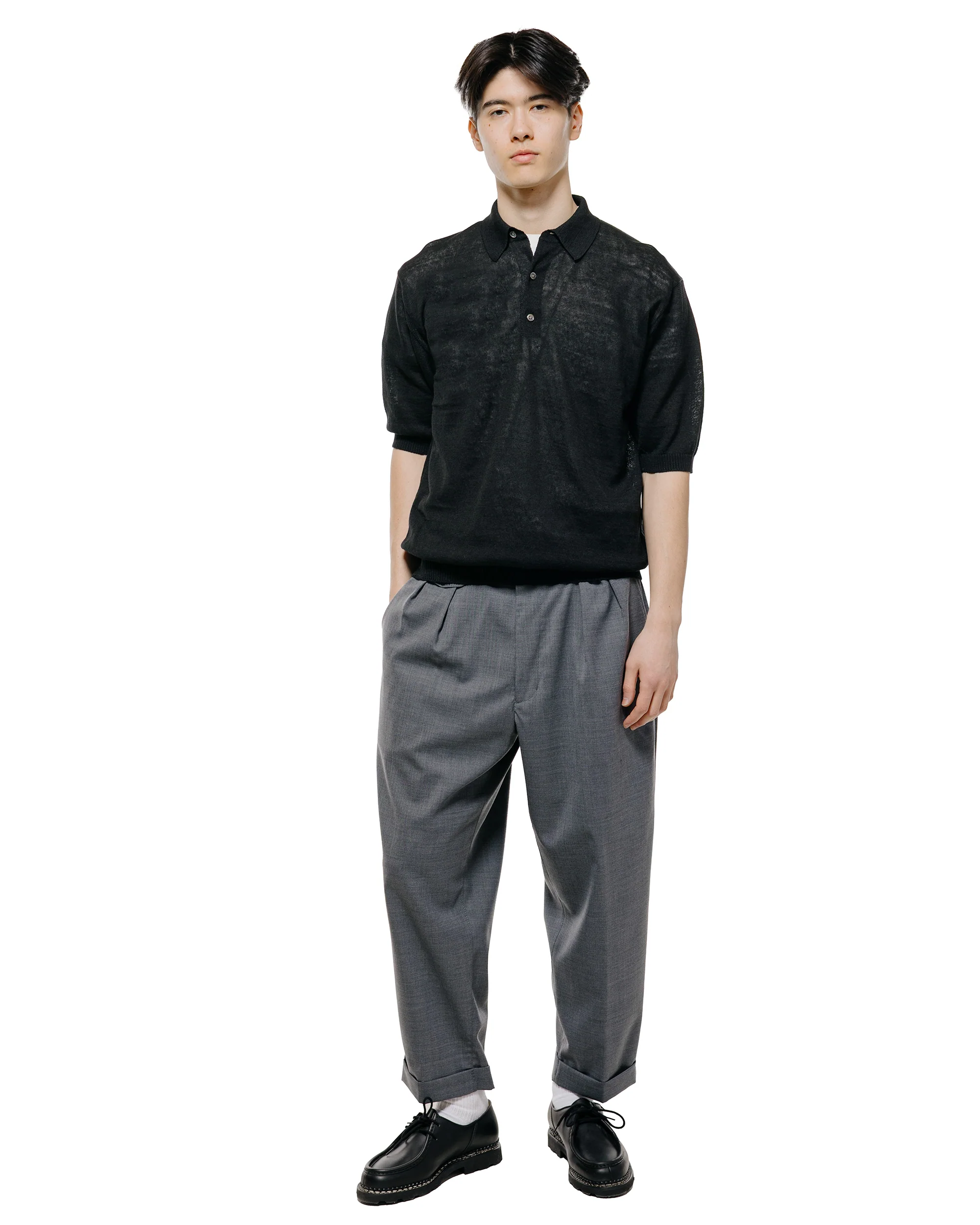 Beams Plus 2Pleats Wool Tropical Grey - Image 4