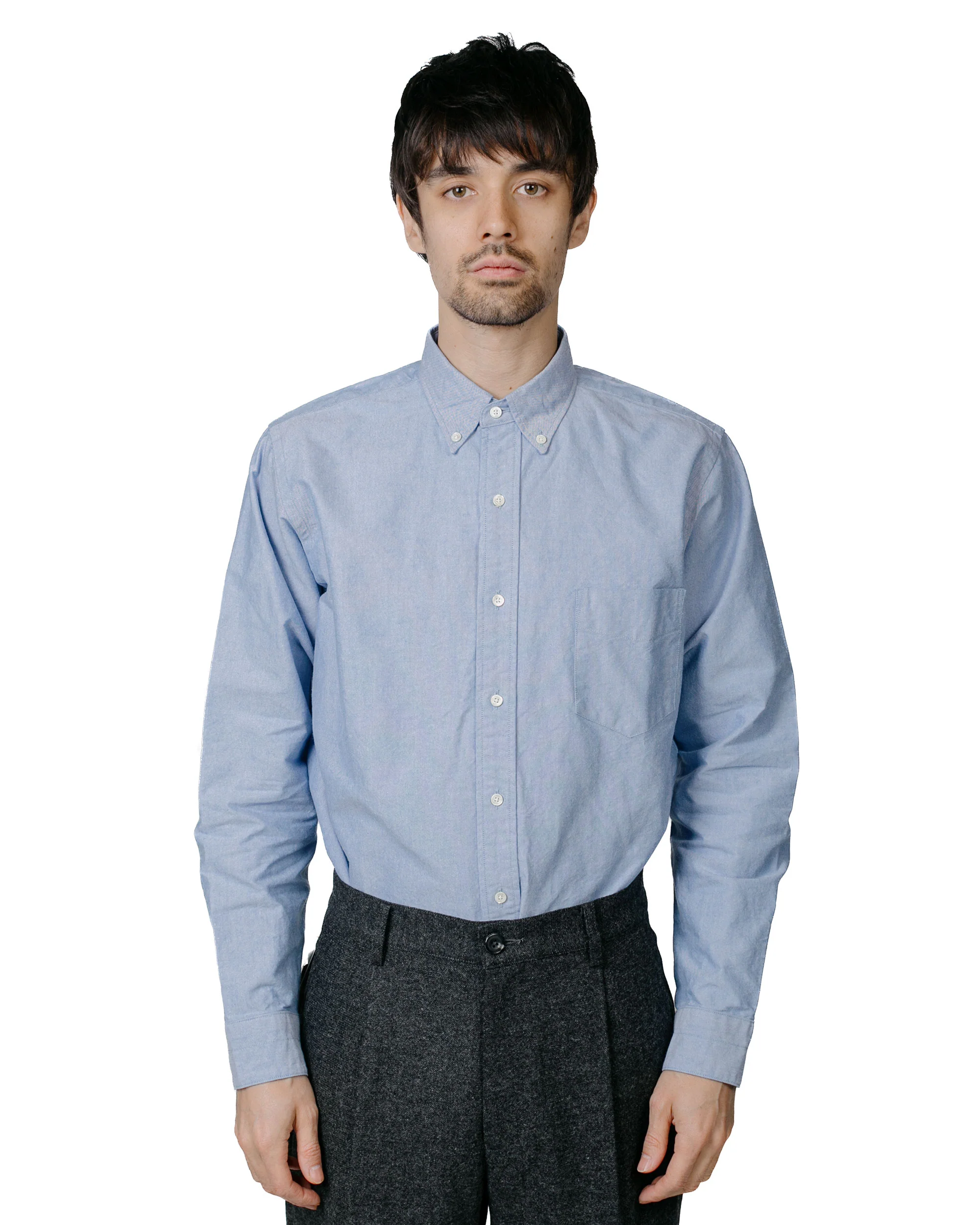 Beams Plus B.D. Classic Fit American Oxford Blue - Image 2