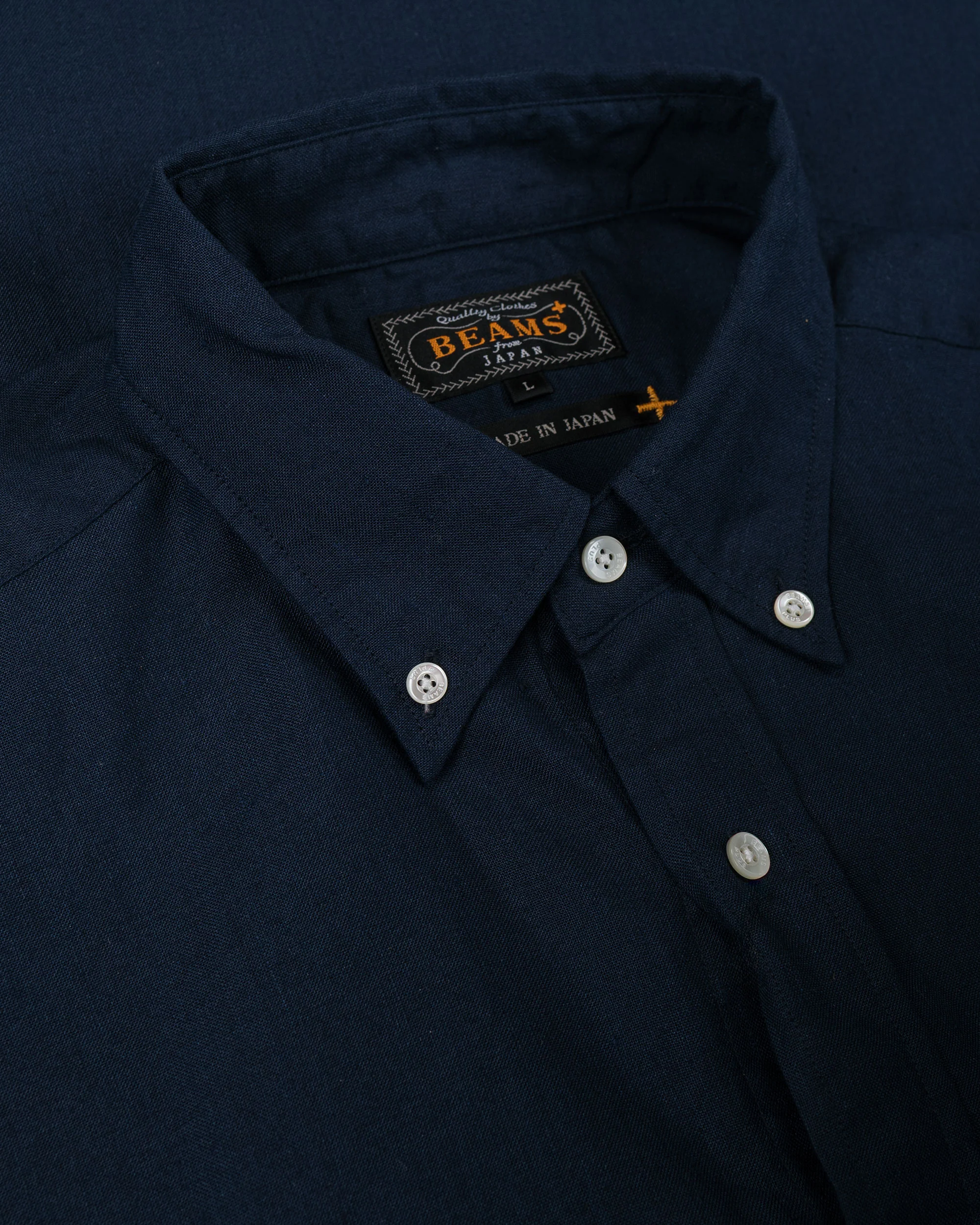 Beams Plus B.D. COOLMAX® Linen Navy - Image 5