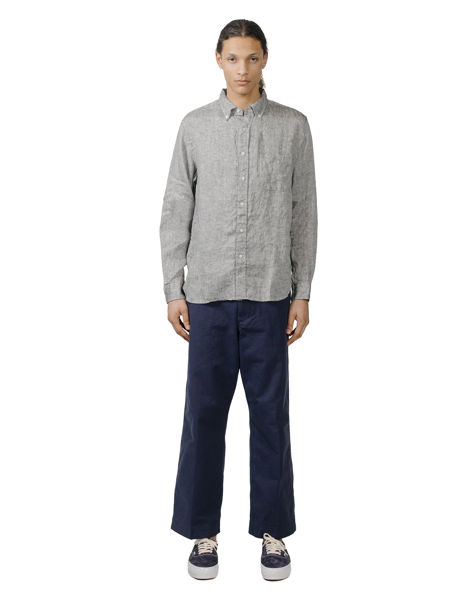 Beams Plus B.D. Linen Oxford Black - Image 4