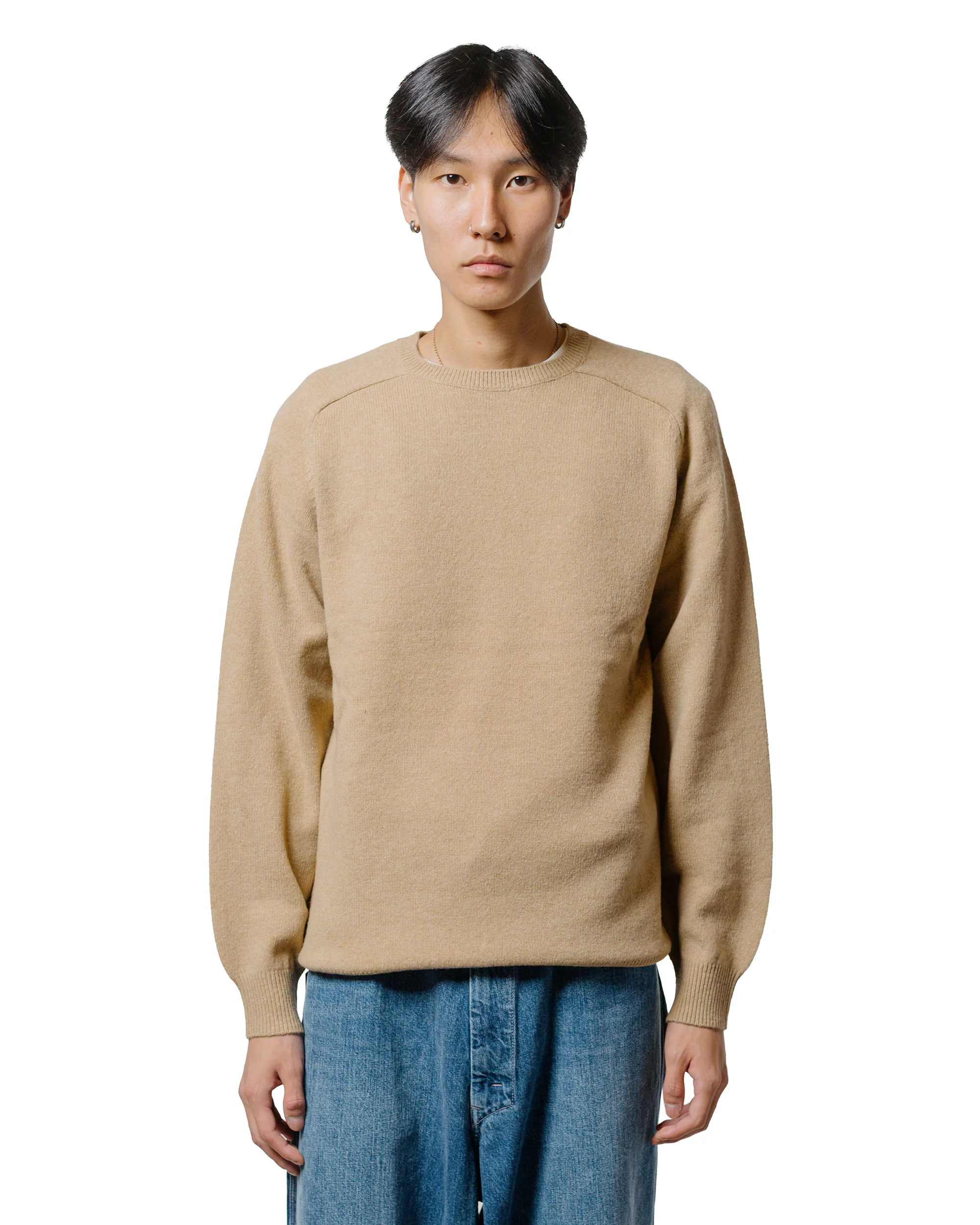 Beams Plus Crew 9G Beige - Image 2