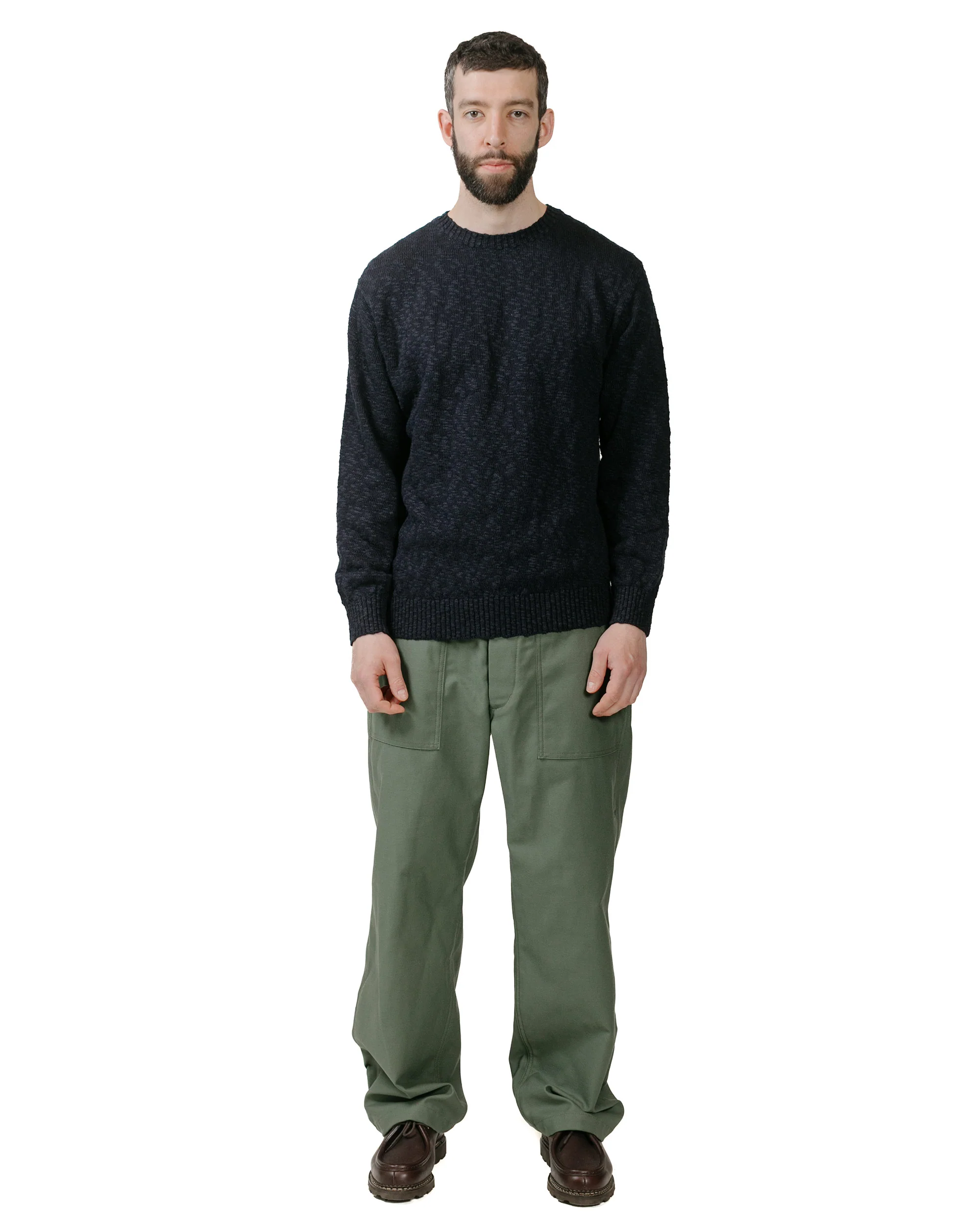 Beams Plus Crew Cotton Hemp 5G Navy - Image 4