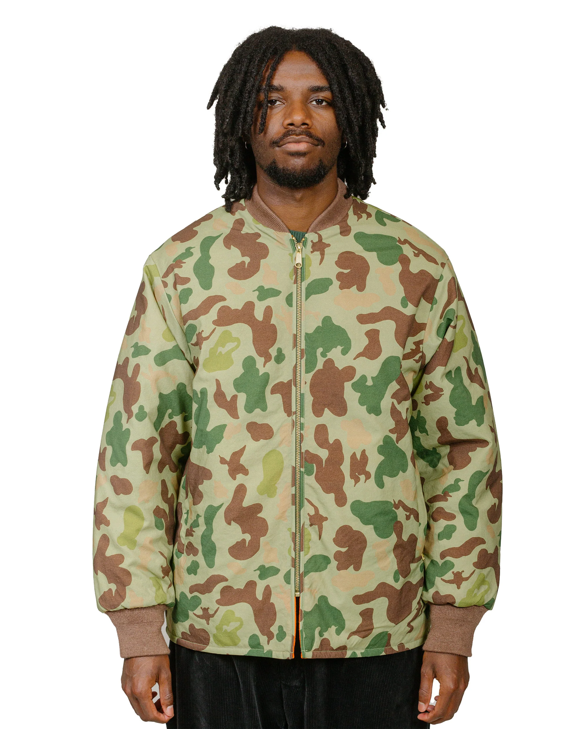 Beams Plus Reversible Puff Blouson Animal Camo Olive - Image 3