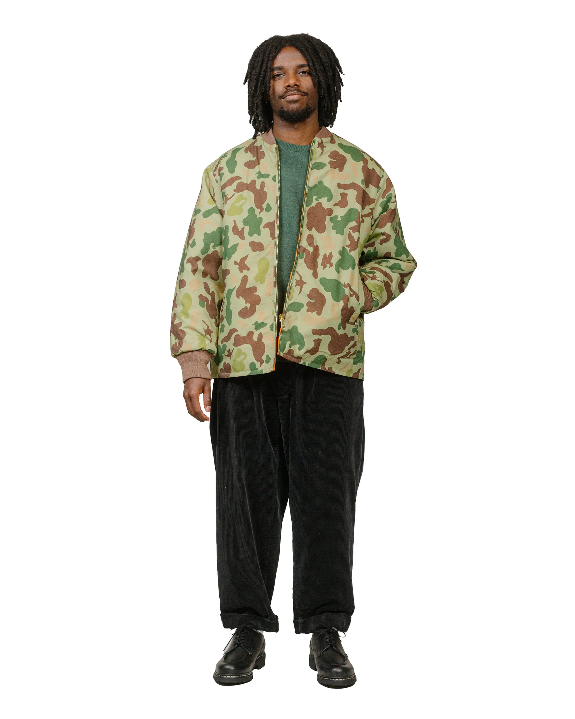 Beams Plus Reversible Puff Blouson Animal Camo Olive - Image 7