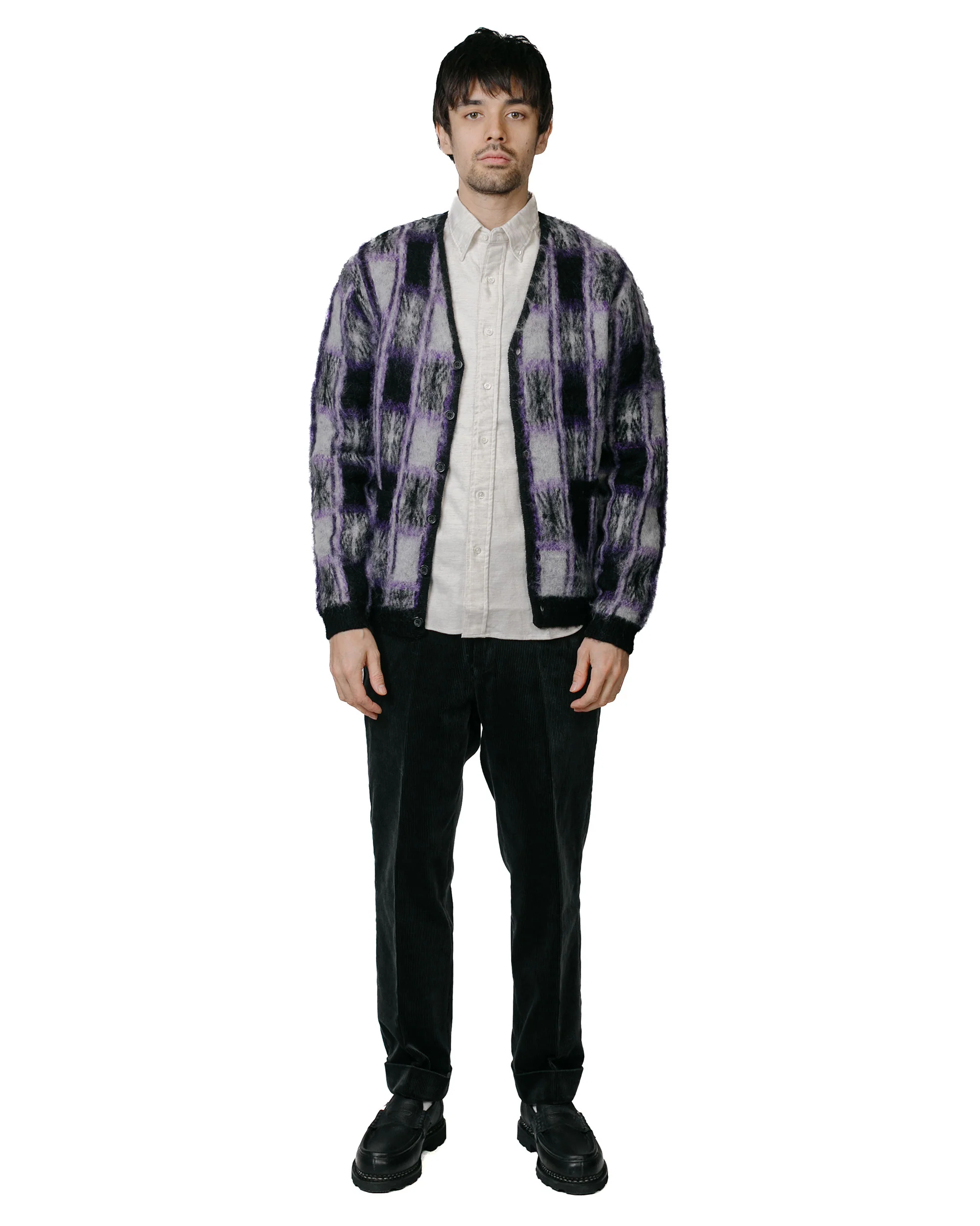 Beams Plus Ivy Trousers Ankle-Cut Corduroy Charcoal Grey - Image 4