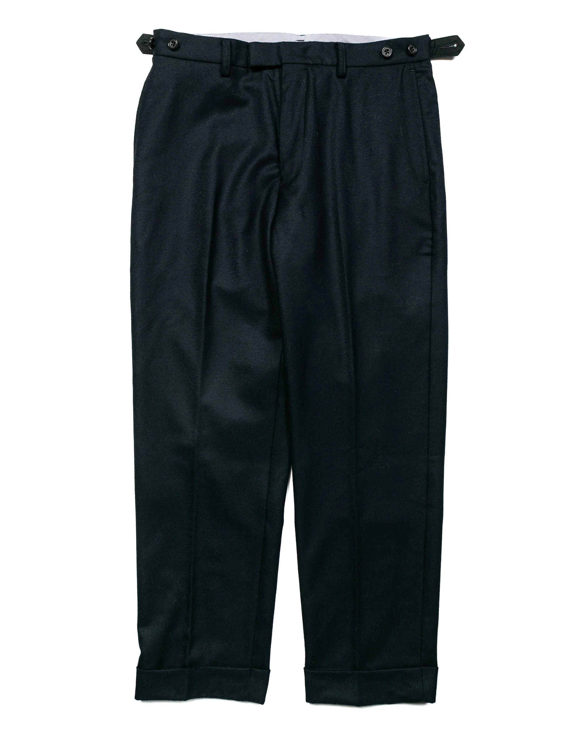 Beams Plus Ivy Trousers Ankle-Cut Flannel Navy