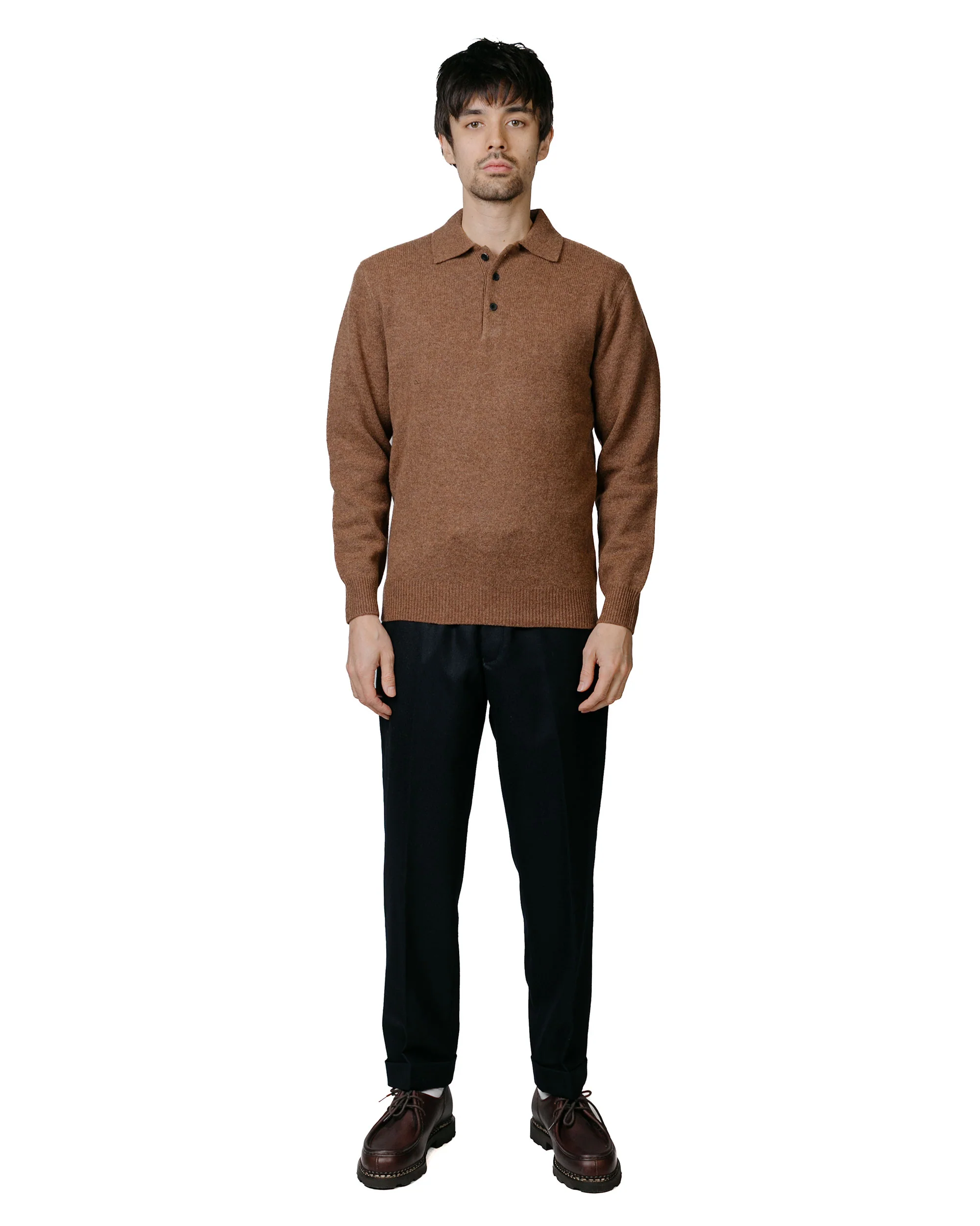 Beams Plus Ivy Trousers Ankle-Cut Flannel Navy - Image 4