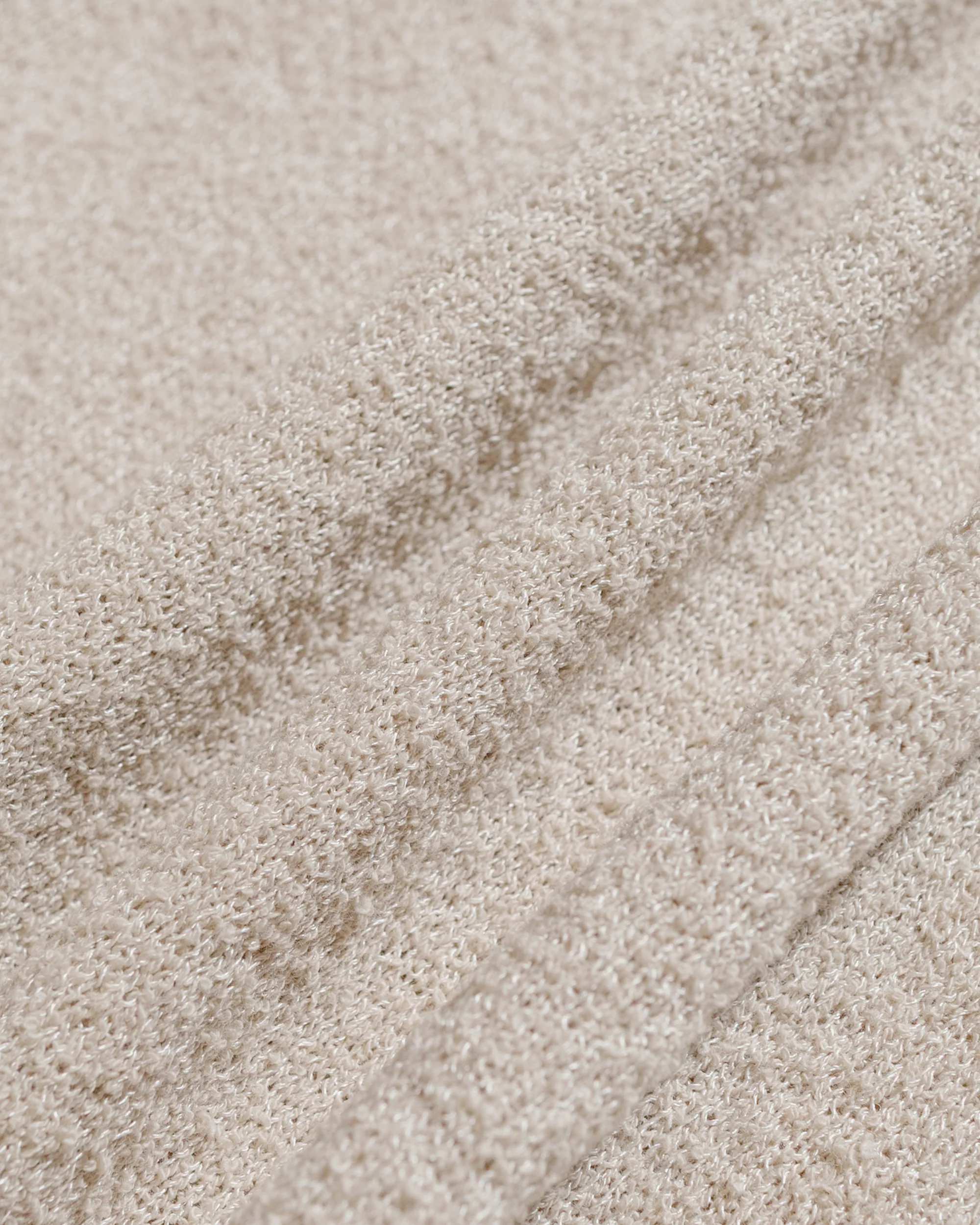 Beams Plus Knit Polo Boucle Beige - Image 6